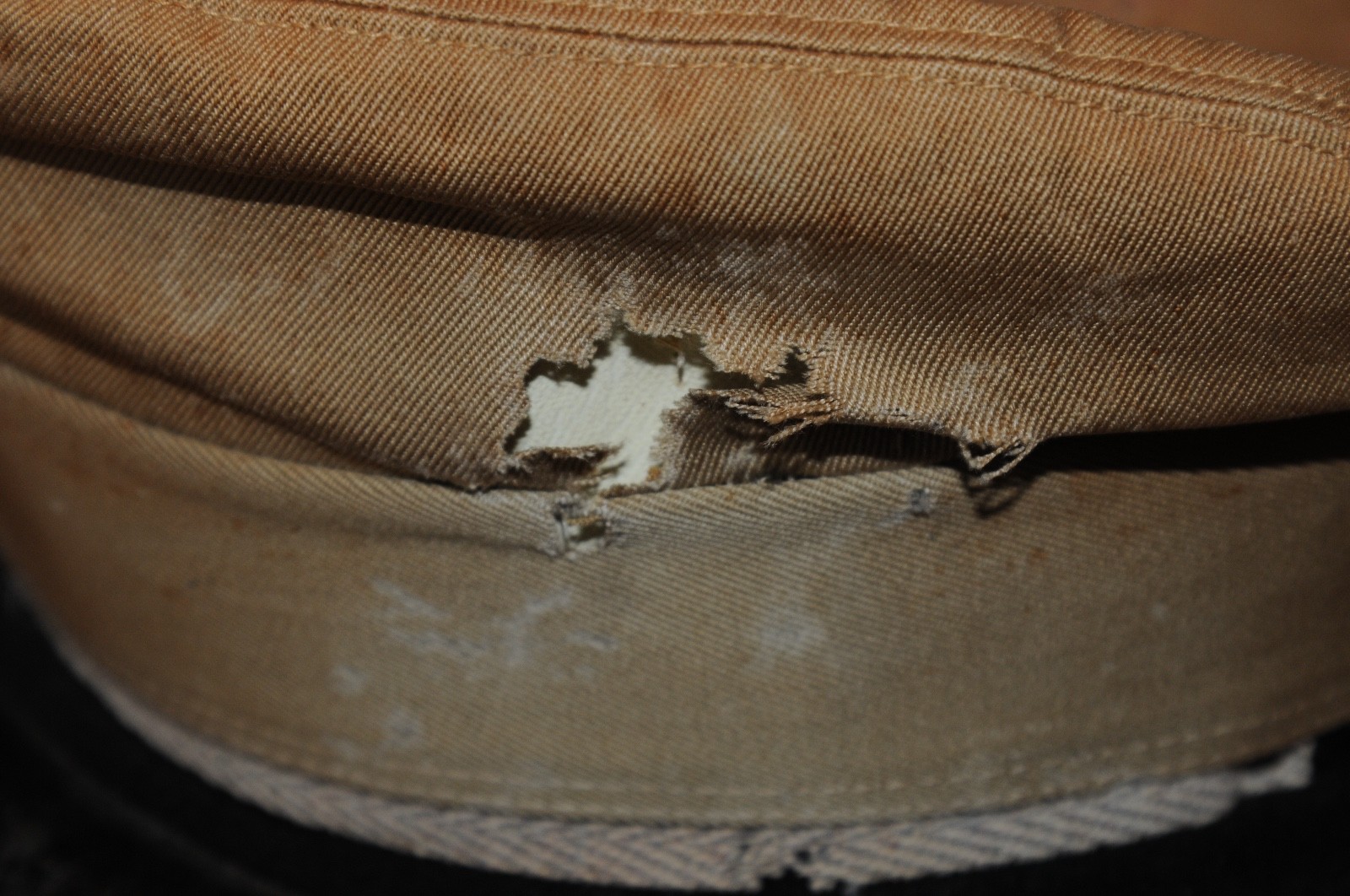 United State US WW2 USN Navy Visor Hat Cap Original Period Hat Well Worn Damaged