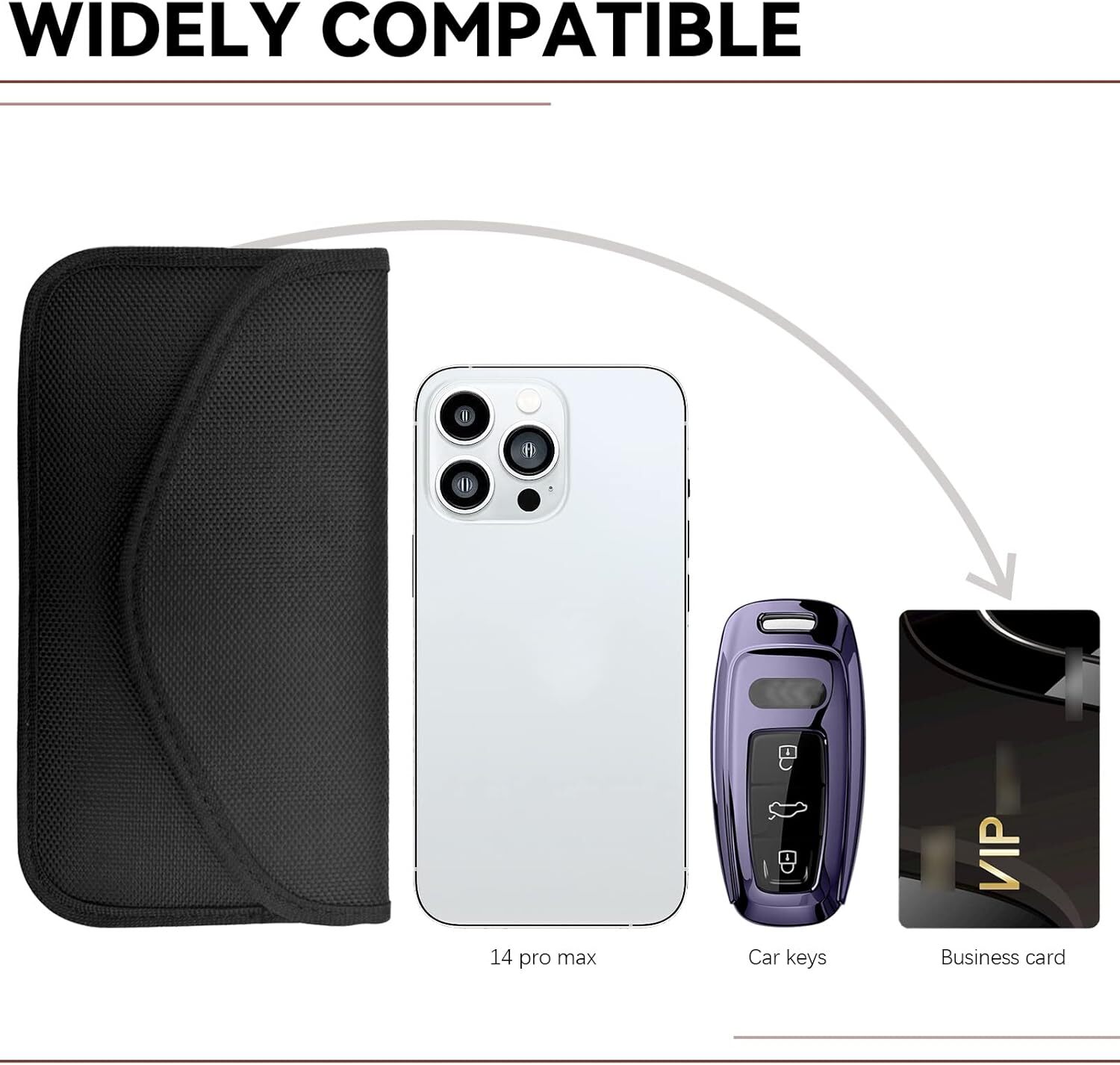 2 Pack Faraday Bag Cell Phone Wallet Blocker Radiation Signal Shielding Case