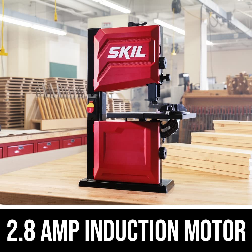 SKIL 2.8 Amp 9 In. 2-Speed Benchtop Band Saw with Tool-Free Belt Tensioning and
