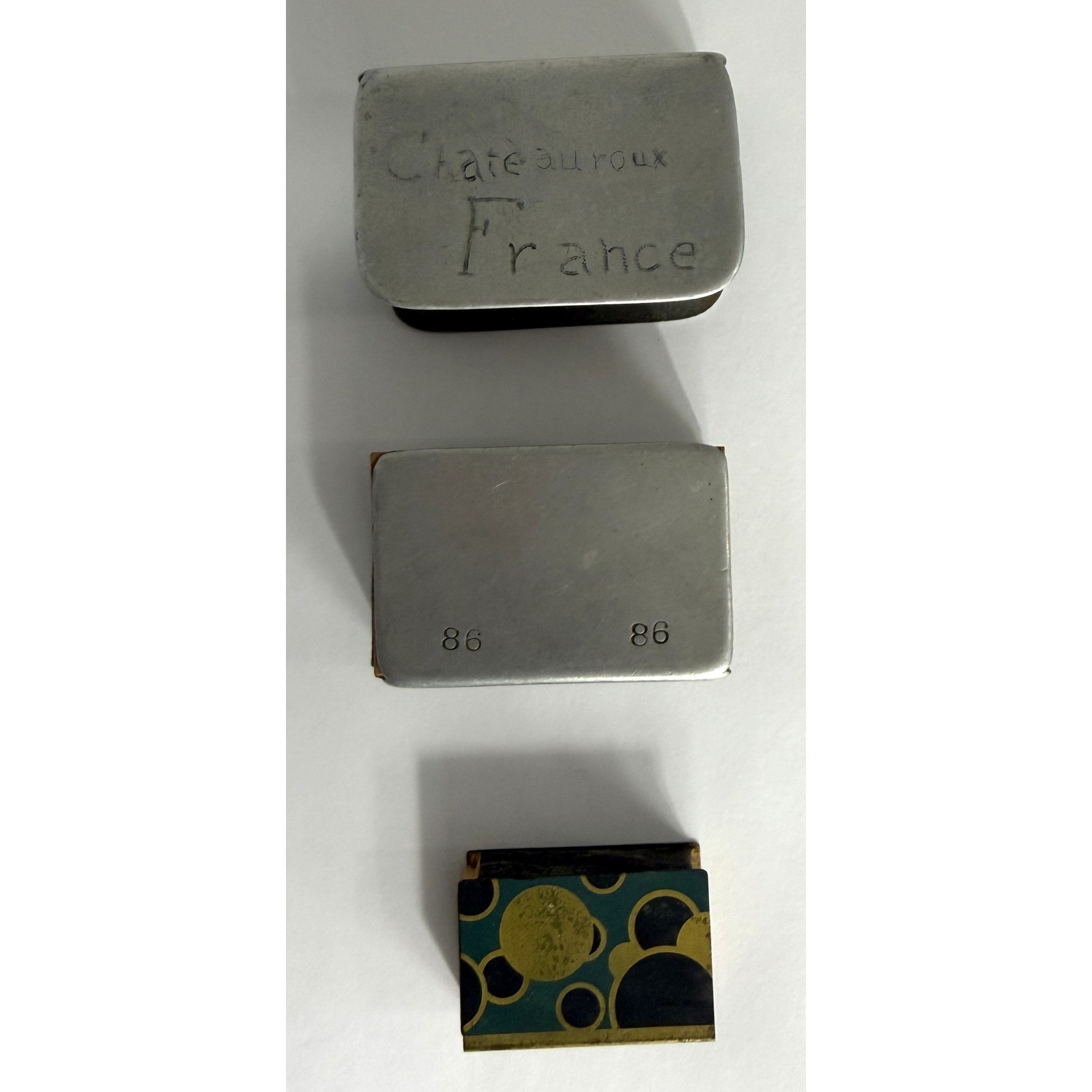 Vintage WWI Trench Art Matchbox Cover Chateauroux France Jan 12 1919 2 Others