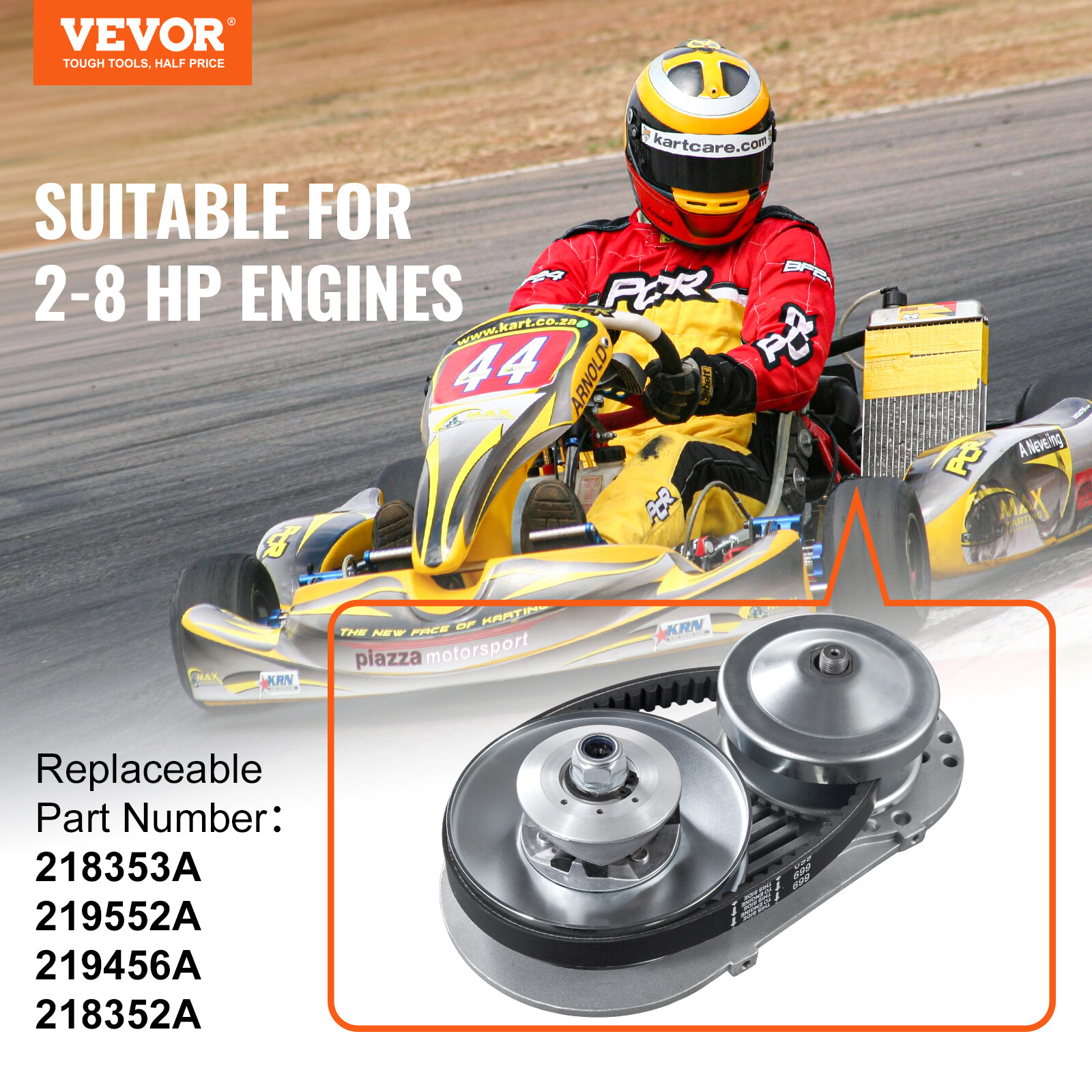 VEVOR Go Kart Torque Converter 3/4" Clutch 10t12t Cvt Combo 30 Mini-bike