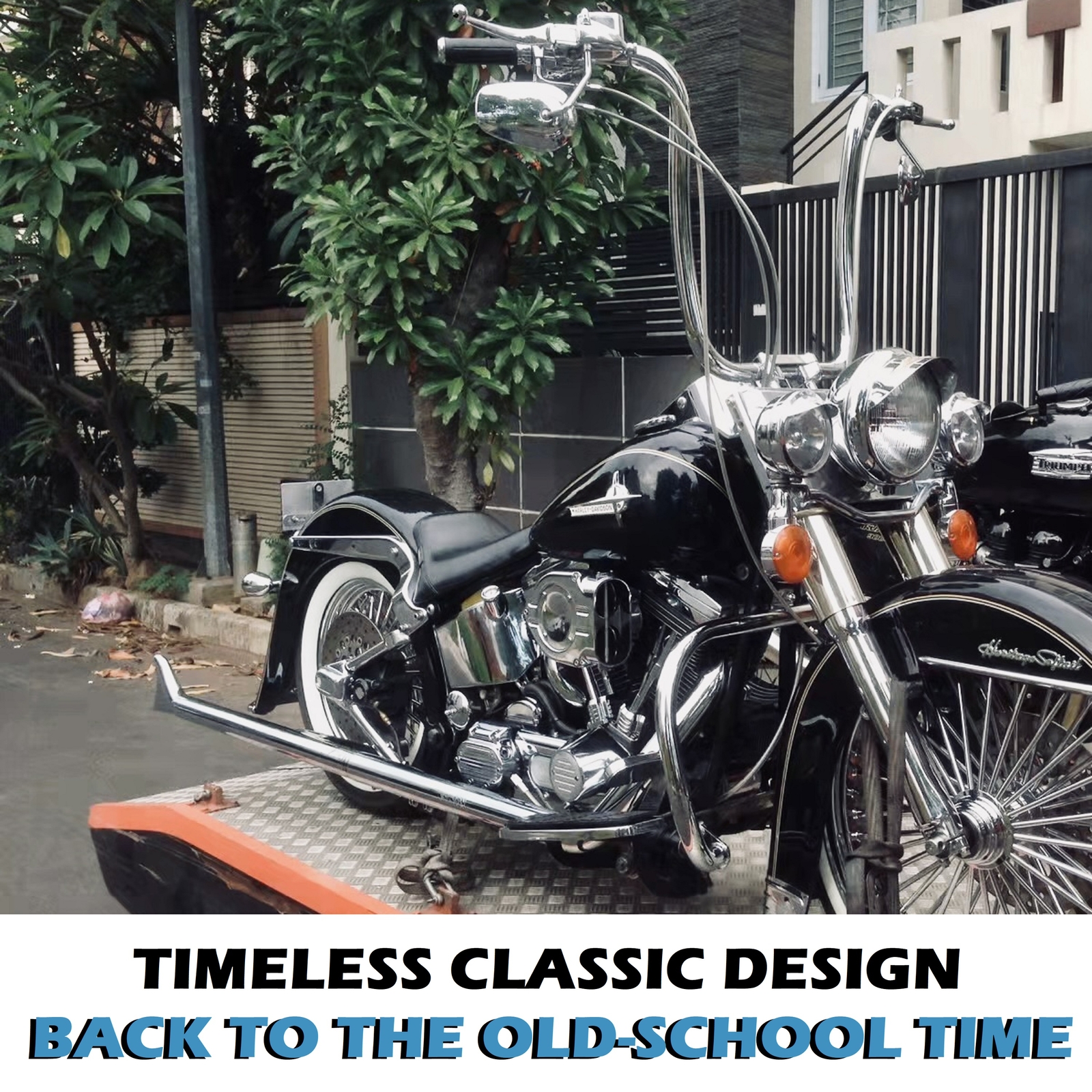 39'' Fishtail Pipes for Harley Softail with 1.75'' True Dual Exhaust Head Pipes