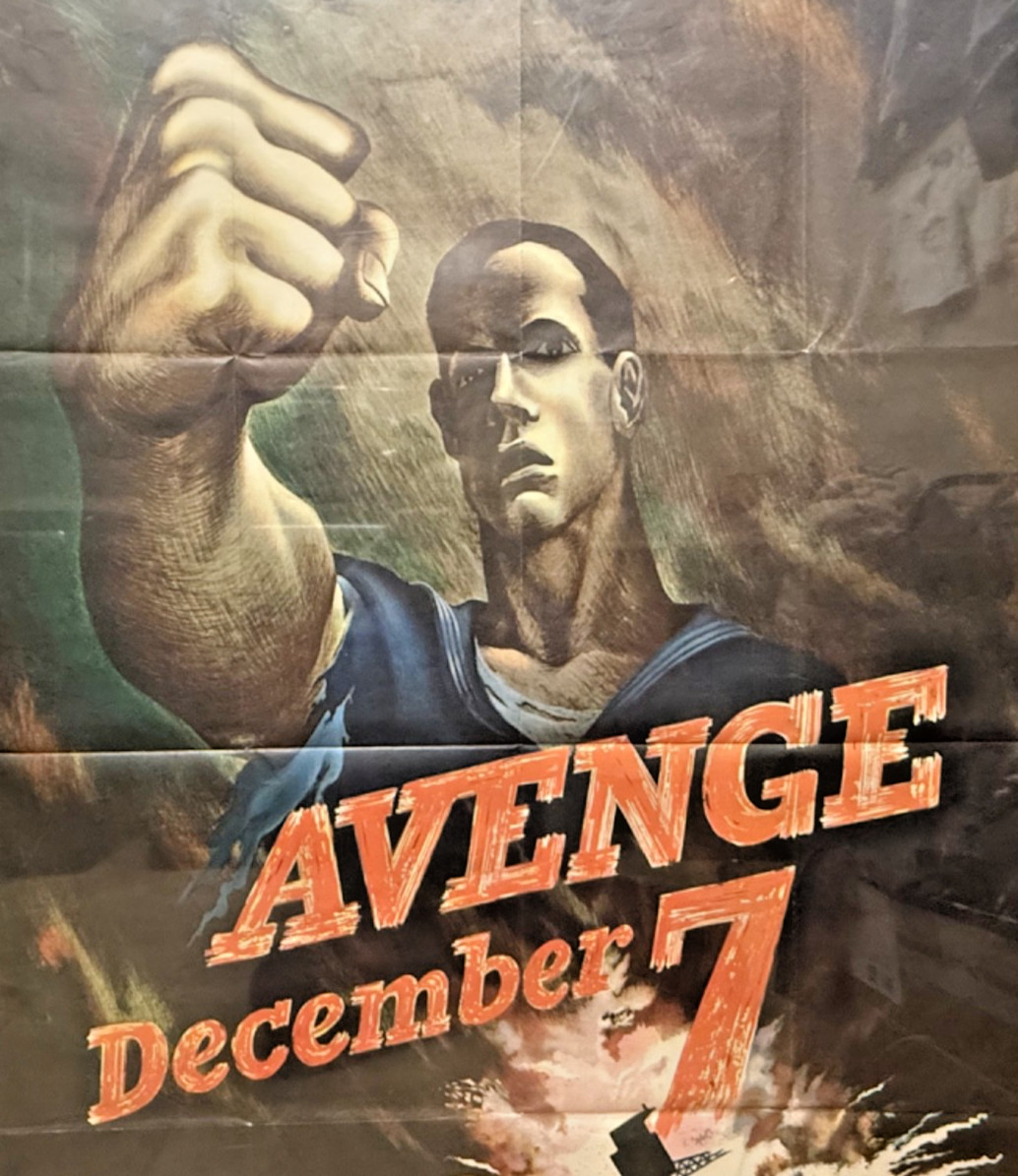 AVENGE DECEMBER 7 - US Government WWII 1942 Poster ORIGINAL