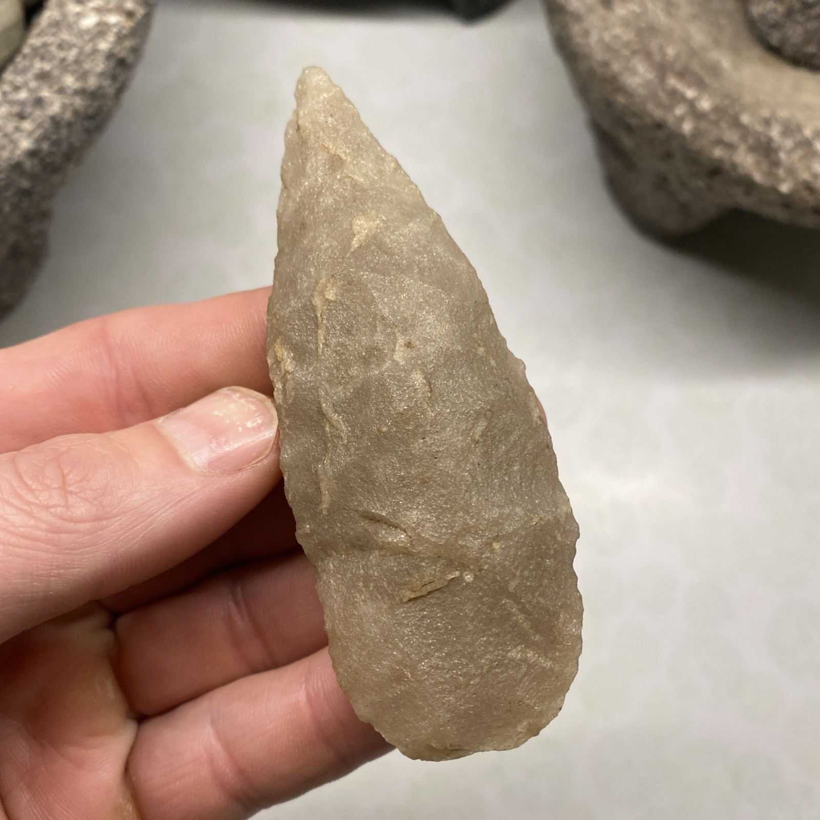 MLC s8234 Hixton 3 3/4” Archaic Knife Blade Arrowhead Wisconsin Stone Artifact