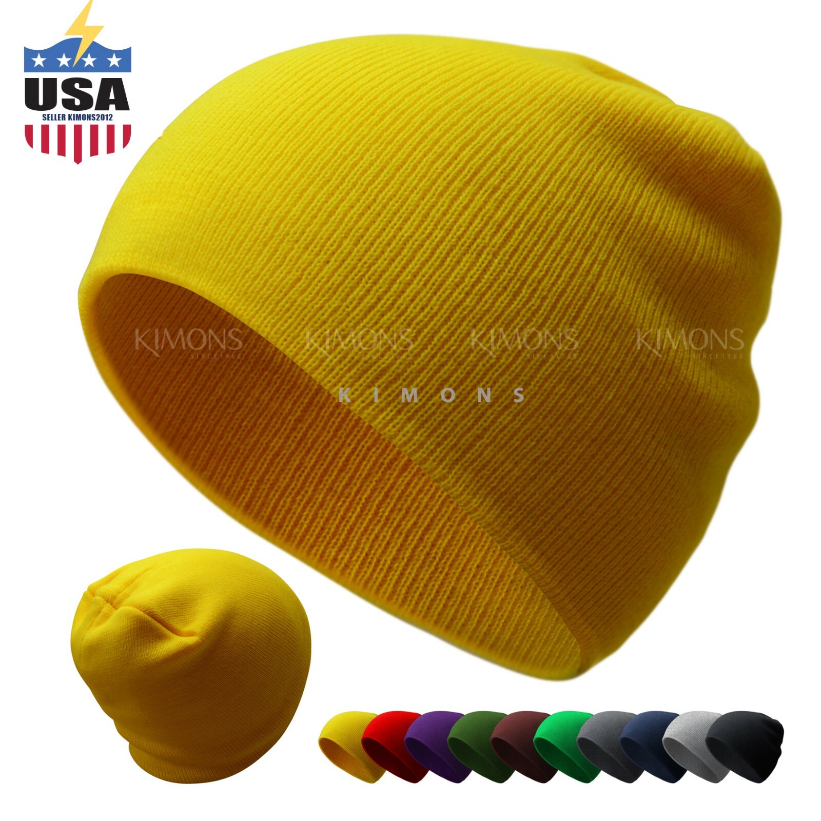 Short Beanie Cuff Plain Knit Hat Winter Solid Cap Slouchy Skull Ski Men Woman
