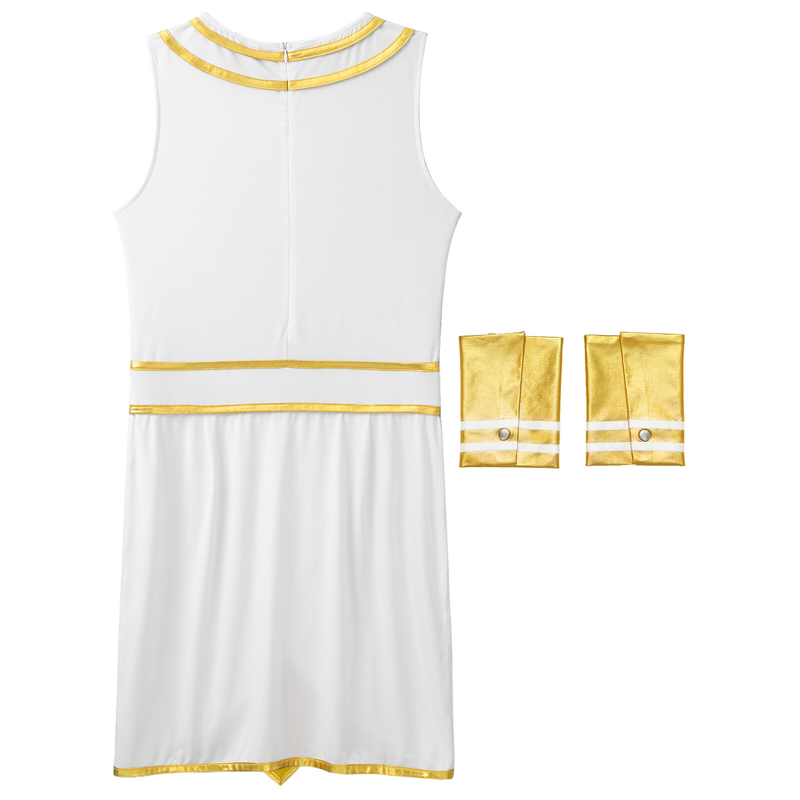 Mens Egyptian Costume Adult Set Toga Outfit Performance With Cuffs Round Neck