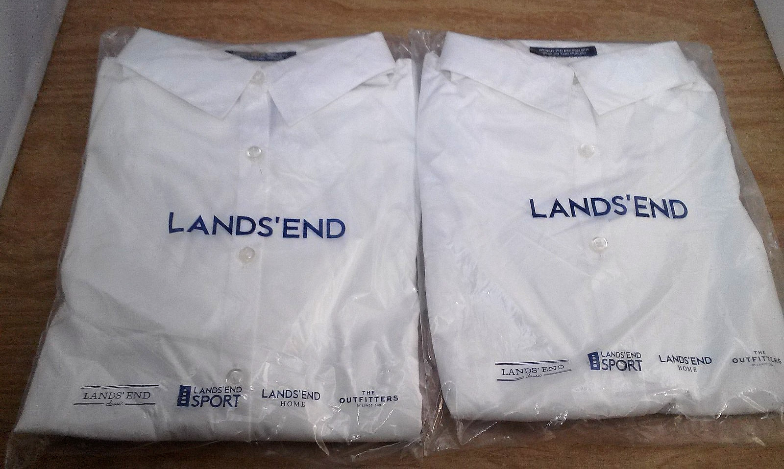 2 Lands' End Wrinkle Free Broadcloth Womens White Shirt Catering Waitress Sz 12