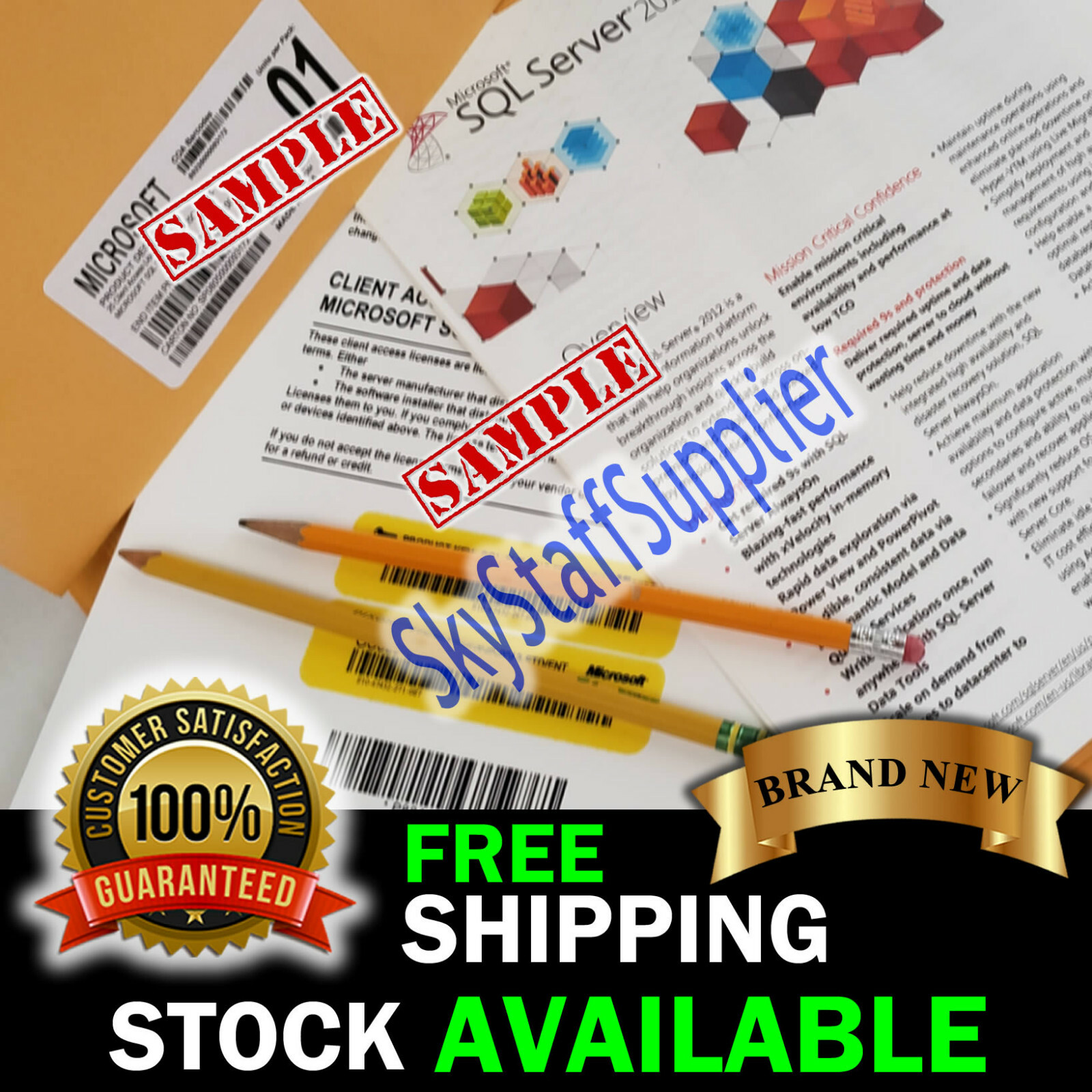 SQL Server 2012 STANDARD License Key + 25 ACCESS CALs RETAIL FULL BRAND NEW PACK