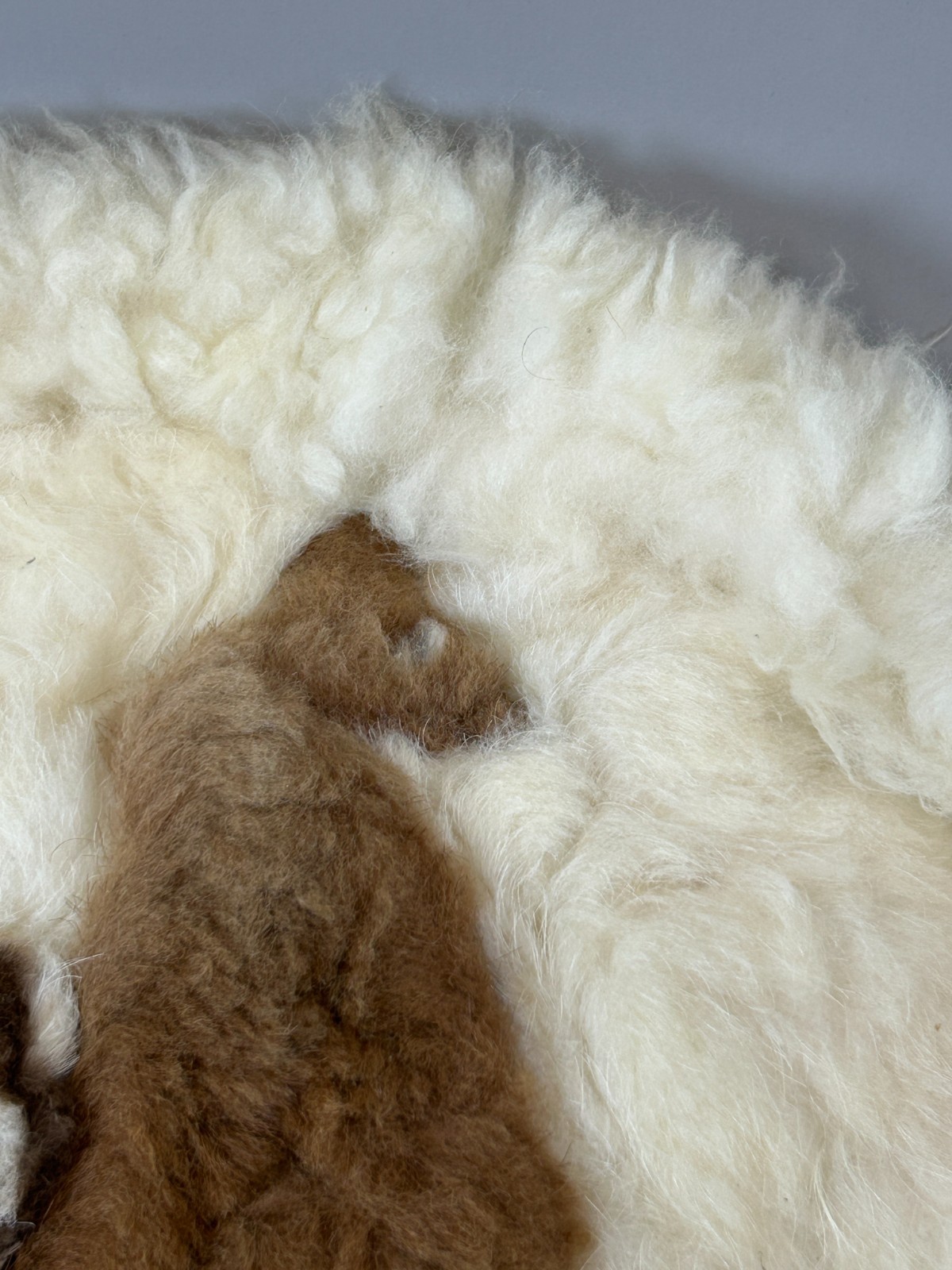 Set of 2 Alpaca Fur Round Rug Wall Hanging Decoration Pillow Cover 18" Peru