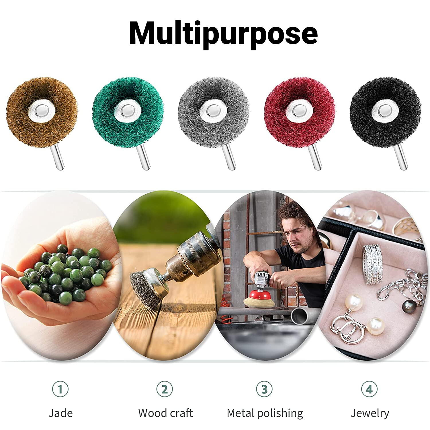 80PCS Abrasive Metal Polishing Buffing Wheel Burr Kit Set for Dremel Rotary Tool