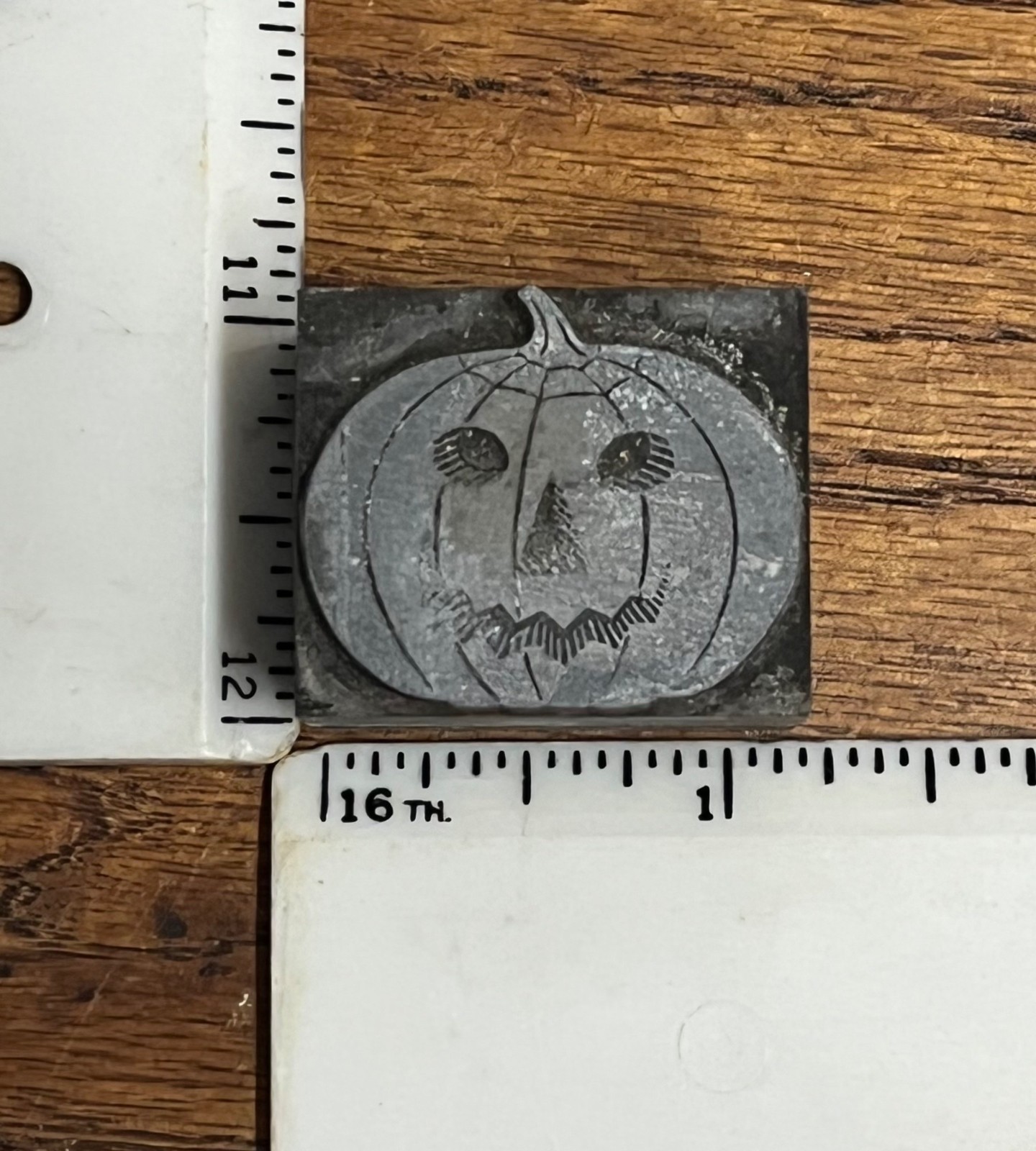 Antique Vintage Halloween Flying Witch & JOL Metal Letterpress Printing Blocks