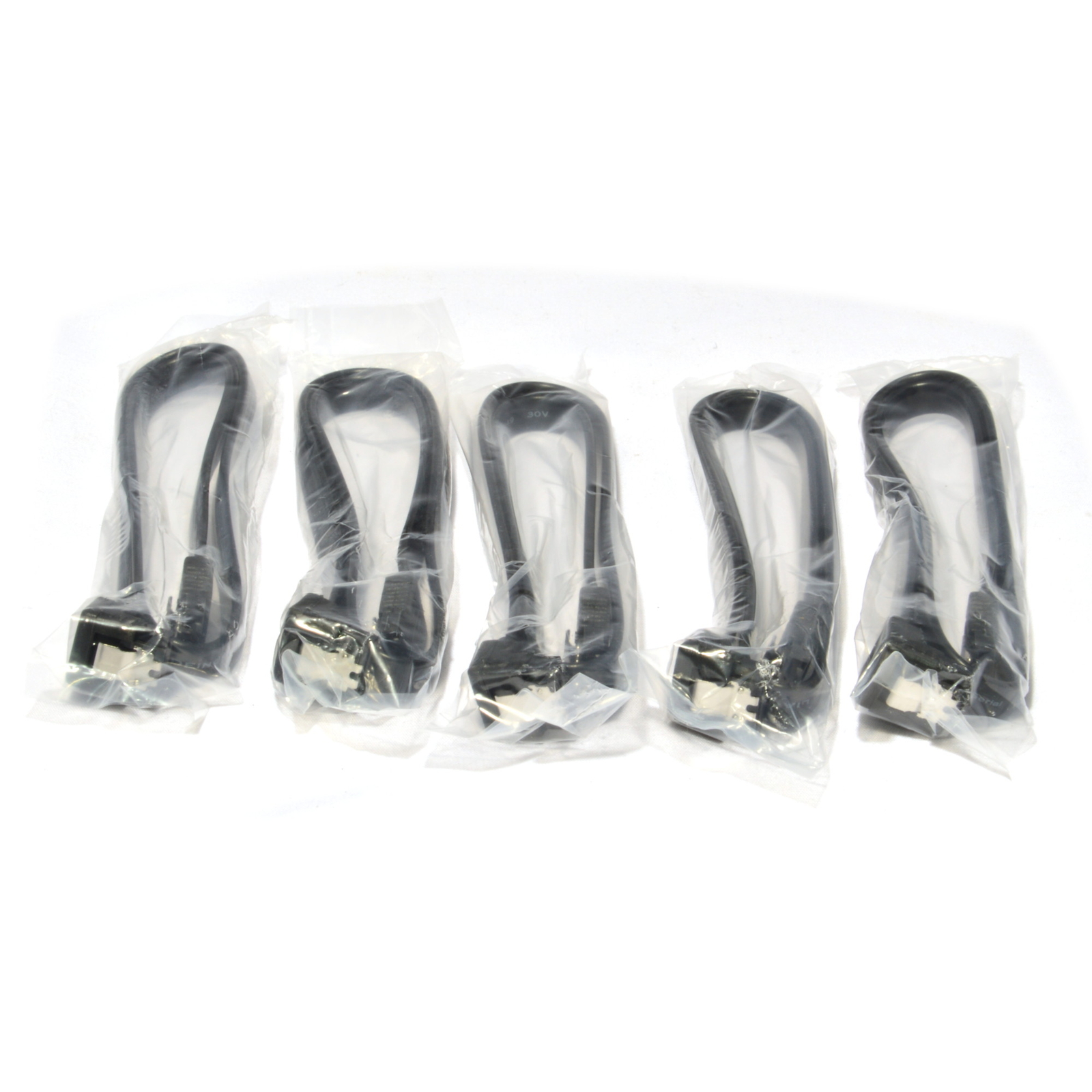 5x 18" SATA 3.0 Cable SATA3 III 6GB/s Right Angle SSD HDD Hard Drive, Black