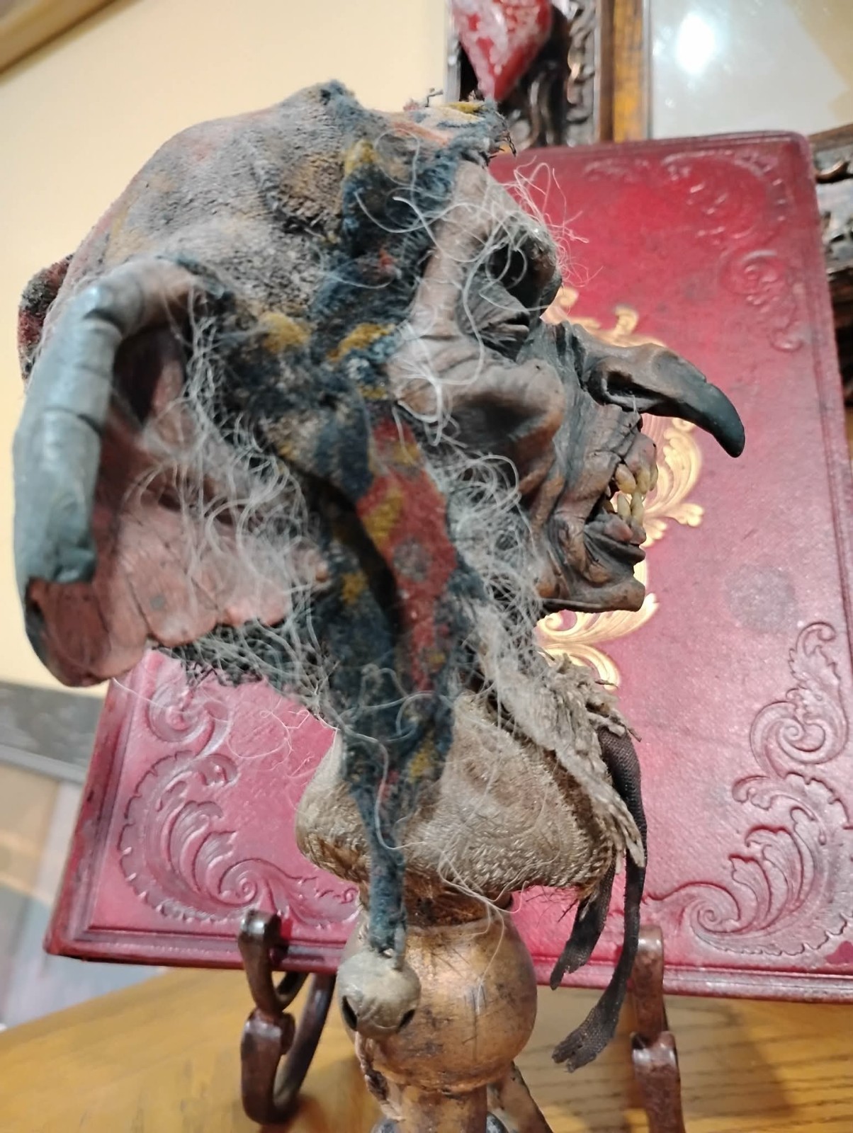 Goblin Mummified Severed Head Handmade Sculpture by Spanish Artist Moise Espina