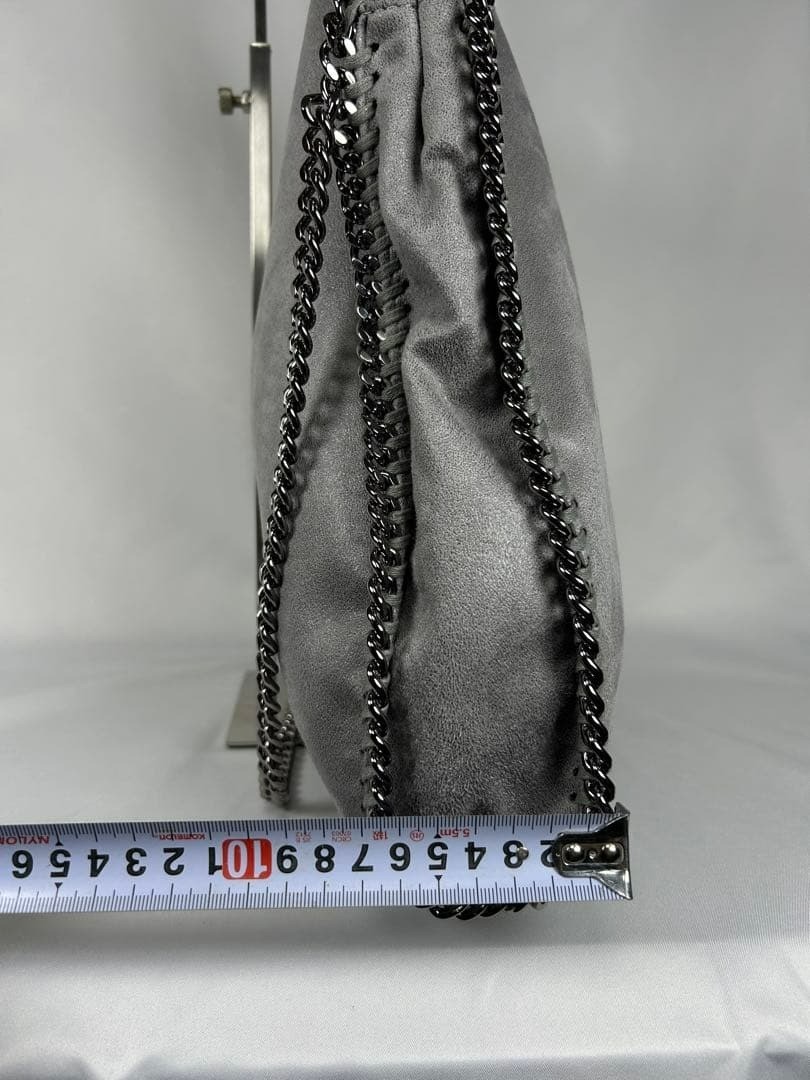 Stella Mccartney Falabella large Fold over Tote Gray Leather Shoulder bag 122611