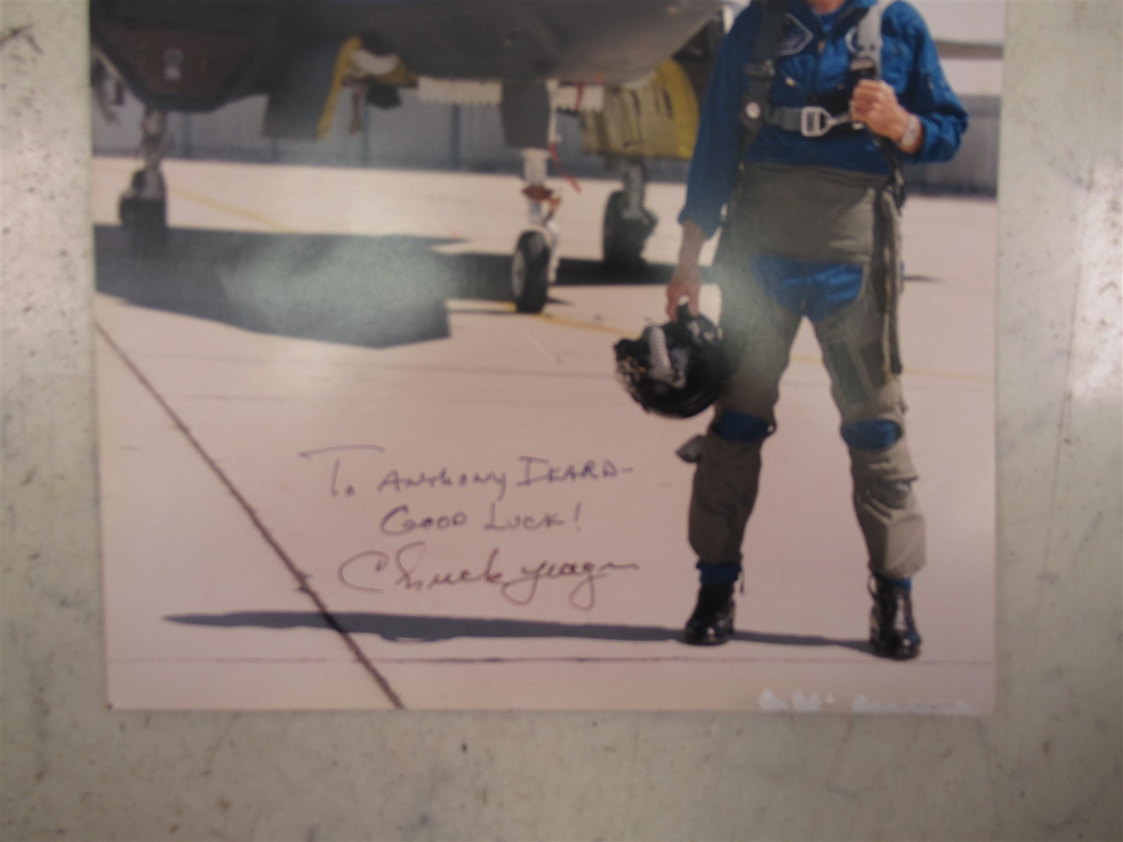 Chuck Yeager Autographed Photo 8x10 Northrop YF-23 "Black Widow II" prototype