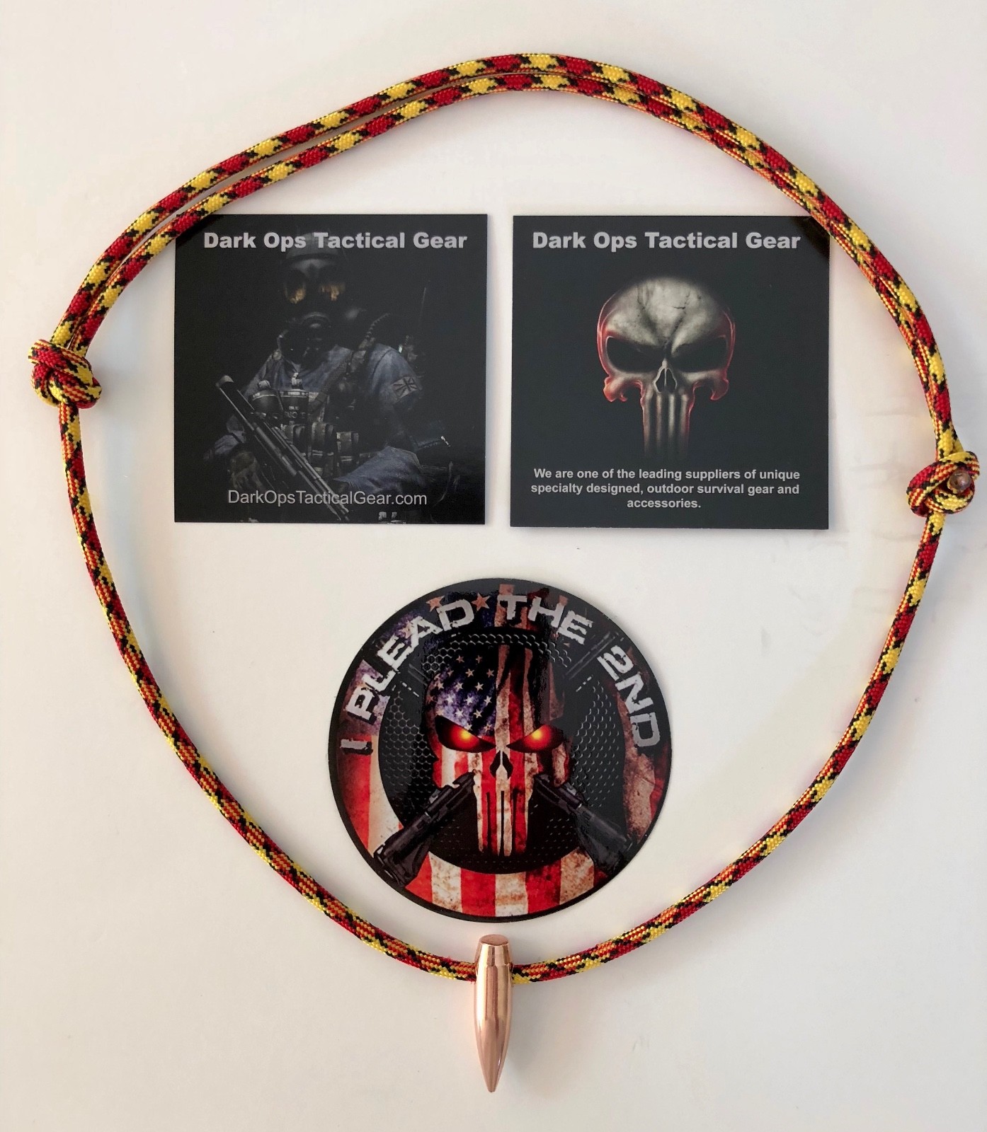 Sniper Paracord HOG TOOTH .30 Cal ...Necklace ...+ ...Red/Yellow/Black..Marines