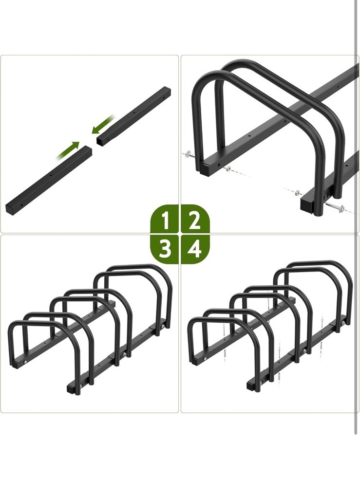 WALMANN 3 Bikes Floor Bike Stand, Bike Parking Rack Garage Bike Storage Stand