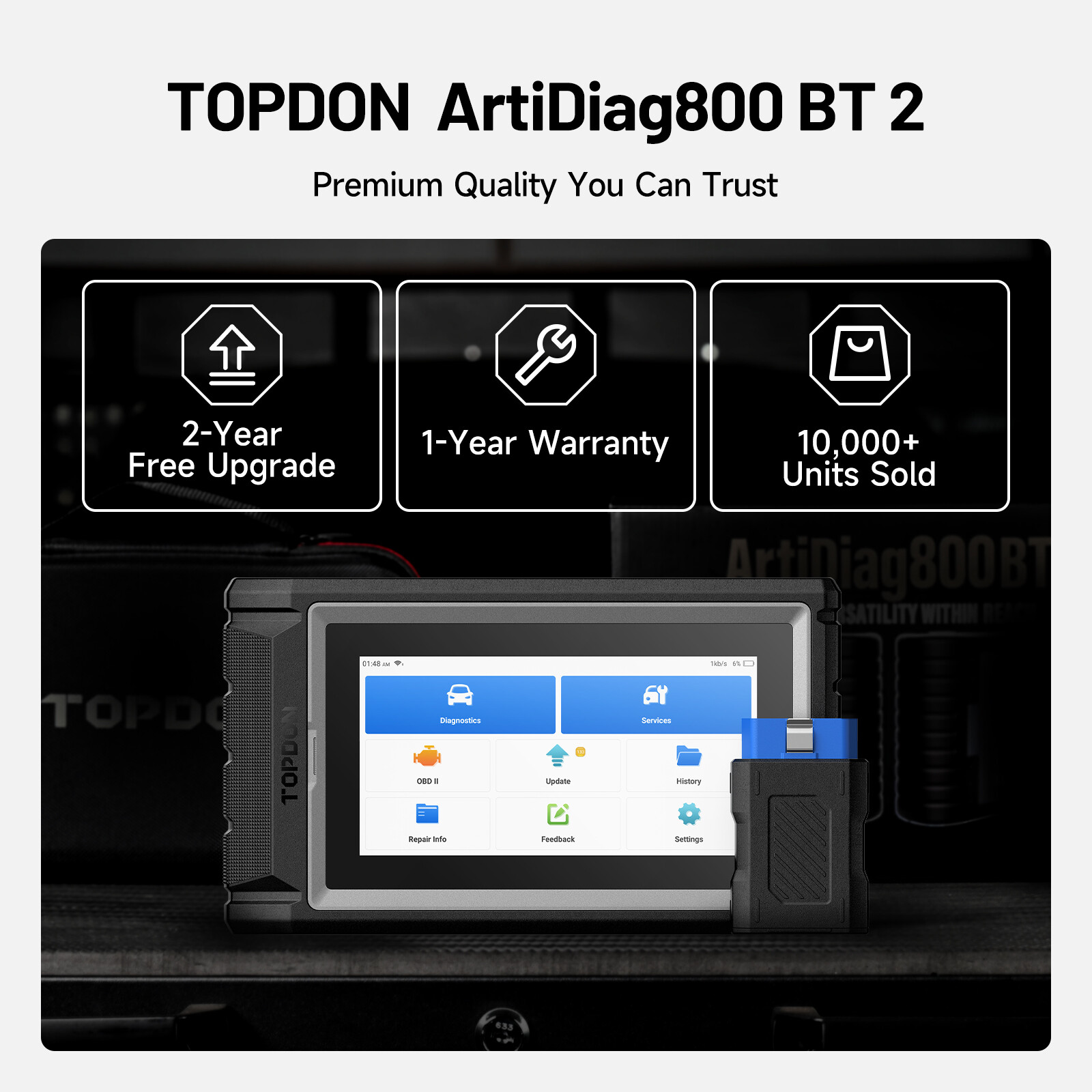 2025 AD800BT 2 Pro Bluetooth Automotive Car Diagnostic Tool Full System Scanner