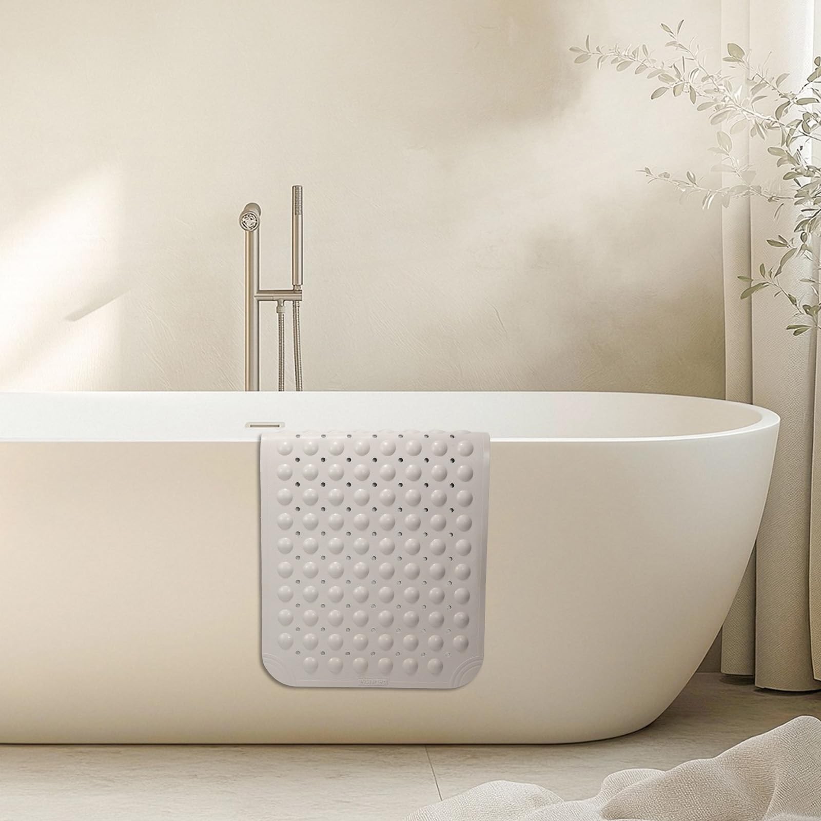 Non Slip Shower Mats for Inside Shower 15 x 27.5 Inch, TPE Bathtub Mat Non-Sl...