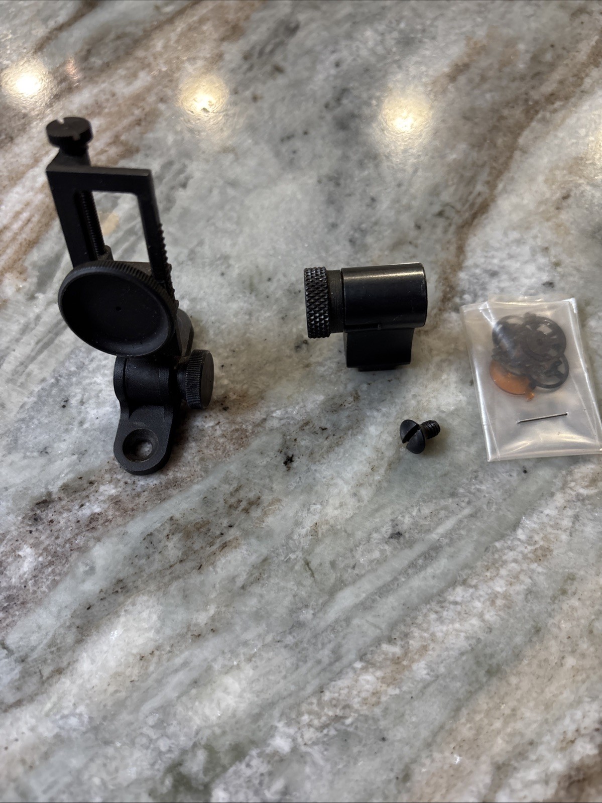 Black Powder Tang , Peep And Globe Sight For Thompson Center Hawkins Renegade