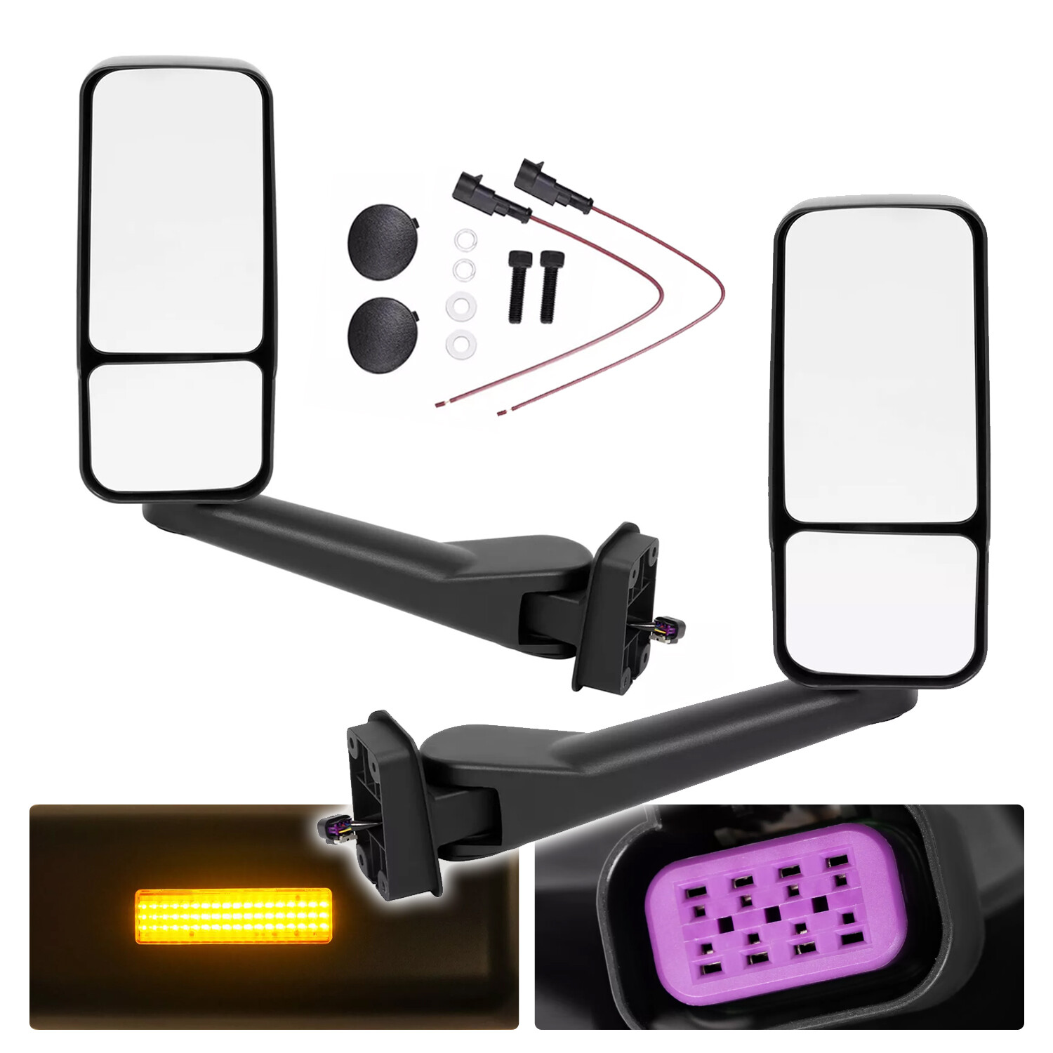 Power Mirrors For Chevy Kodiak GMC Topkick C4500 C5500 2003-2009 Heated W/light