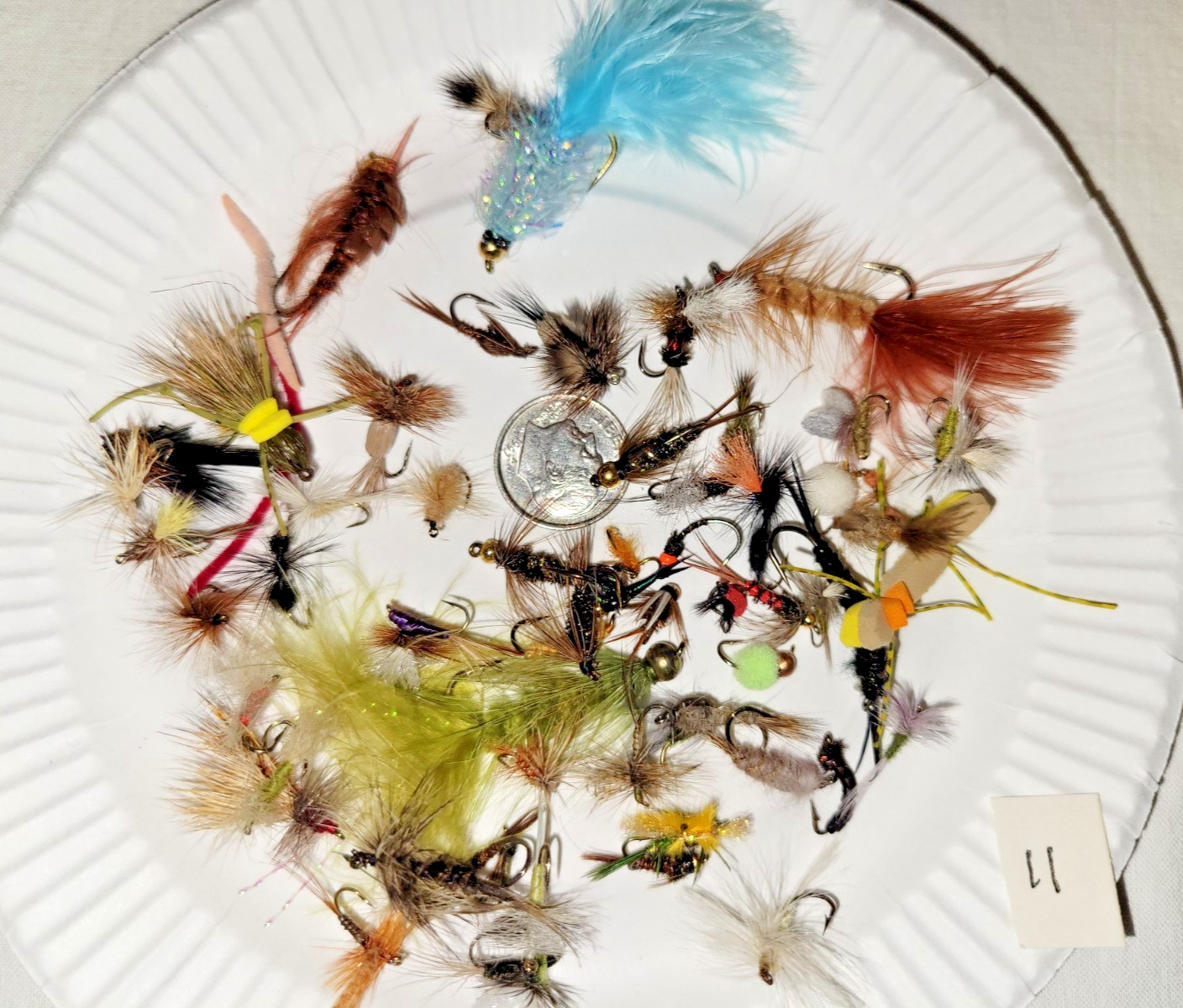 Lot of 50 FLY FISHING FLIES Assorted Sizes Patterns from a fisherman's stock L11