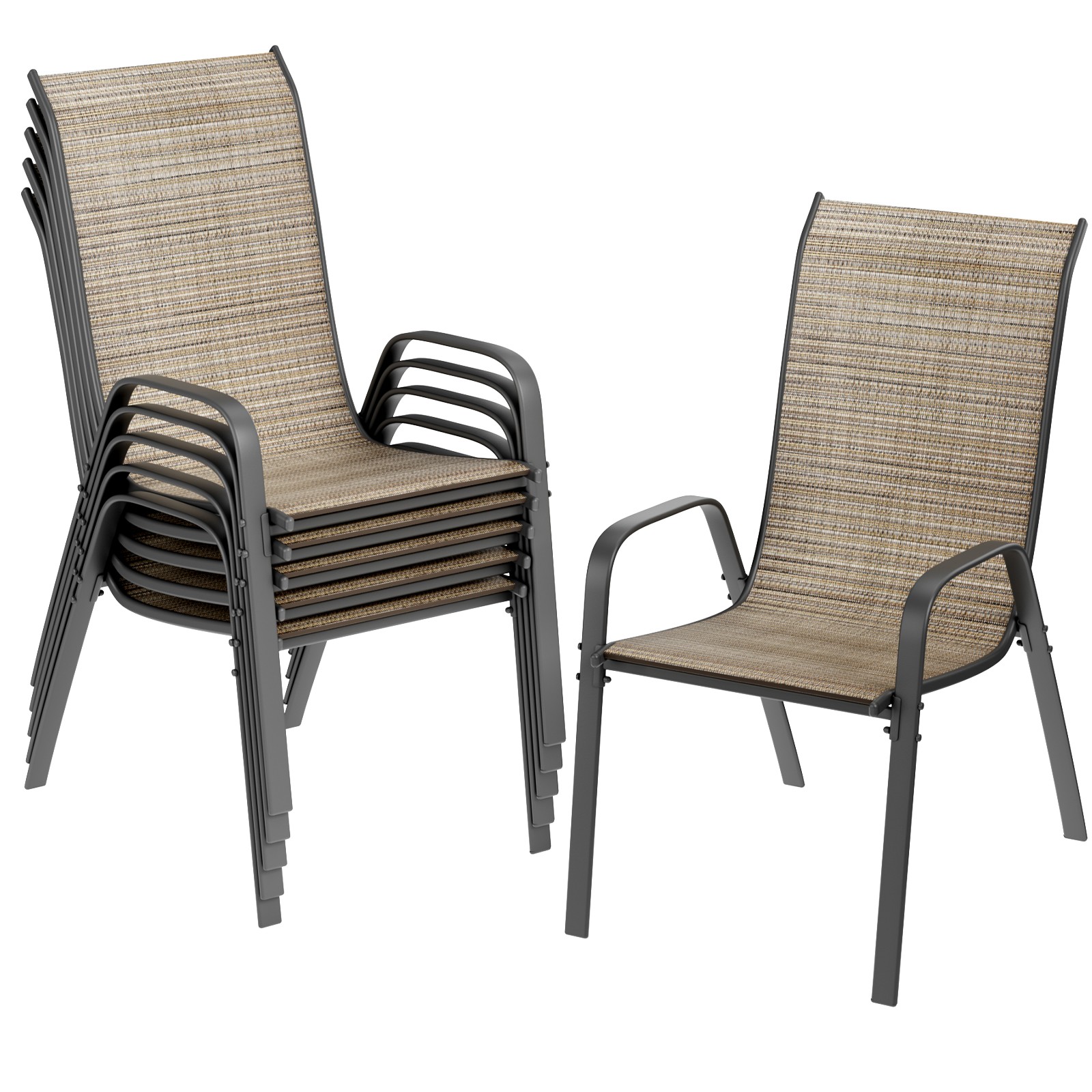Patio Dining Chairs Set of 6 Outdoor Patio Furniture Dining Chairs for Garden