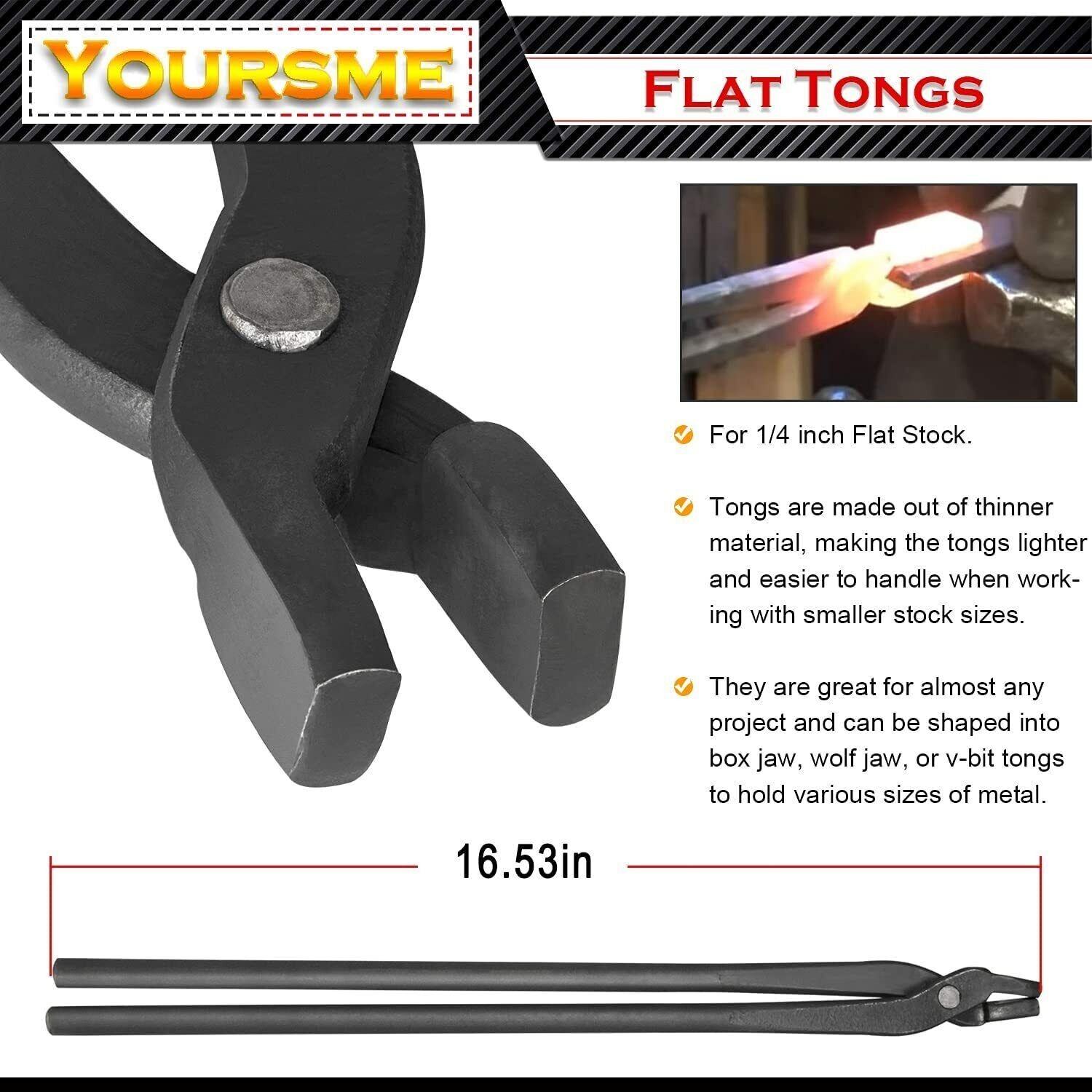 Knife Making Tongs Set Tools Blacksmith Bladesmith Tongs Vise Anvil Forge 3 PCS