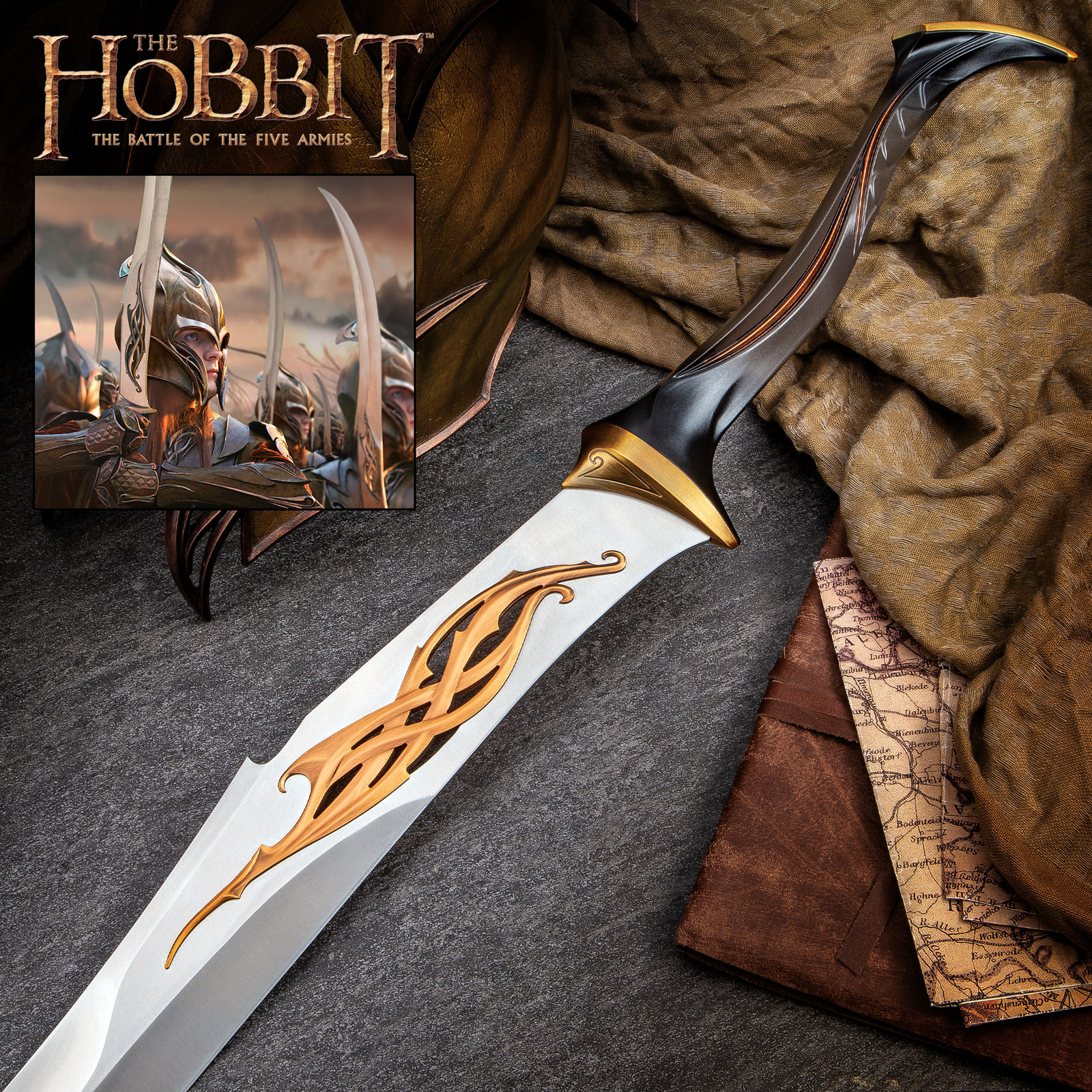 48" THE HOBBIT Steel Mirkwood Infantry Sword Elven Lord of the Rings LOTR Movie