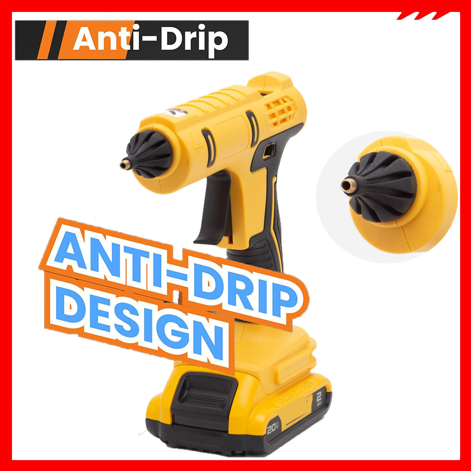 100W Glue Gun For Dewalt 20V Li-ion Battery For DIY Art Projects Quick Repairs