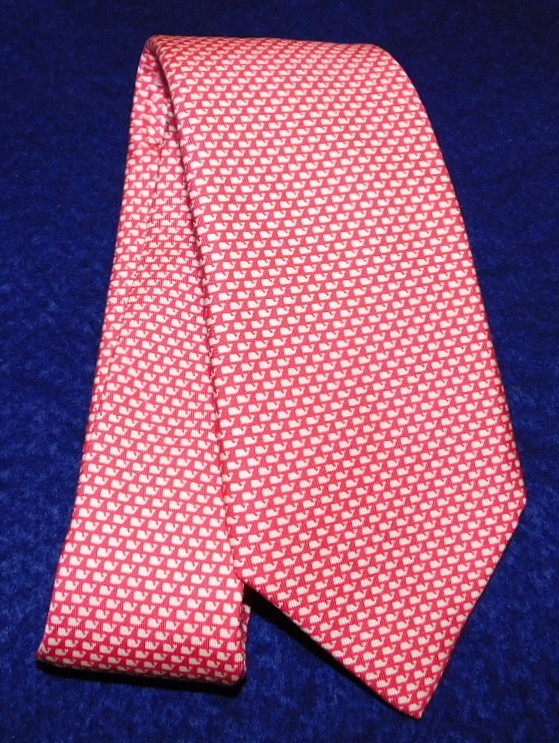BOY'S VINEYARD VINES MADE IN U.S.A. RED/WHITE WHALE MOTIF TIE - DESIGNER TIES.