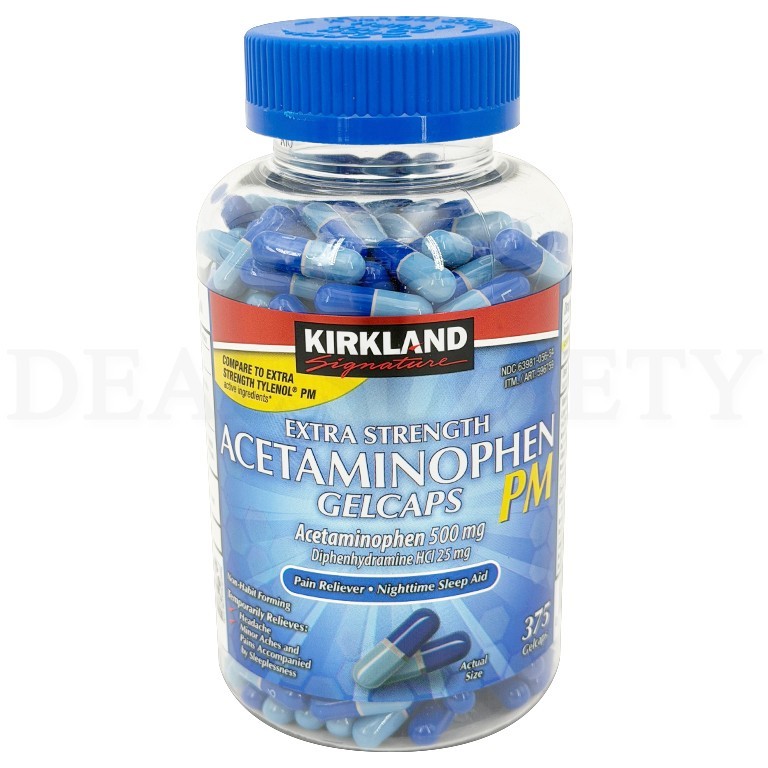 Kirkland Signature Extra Strength Rapid Release Acetaminophen Pm 500Mg 375 Count