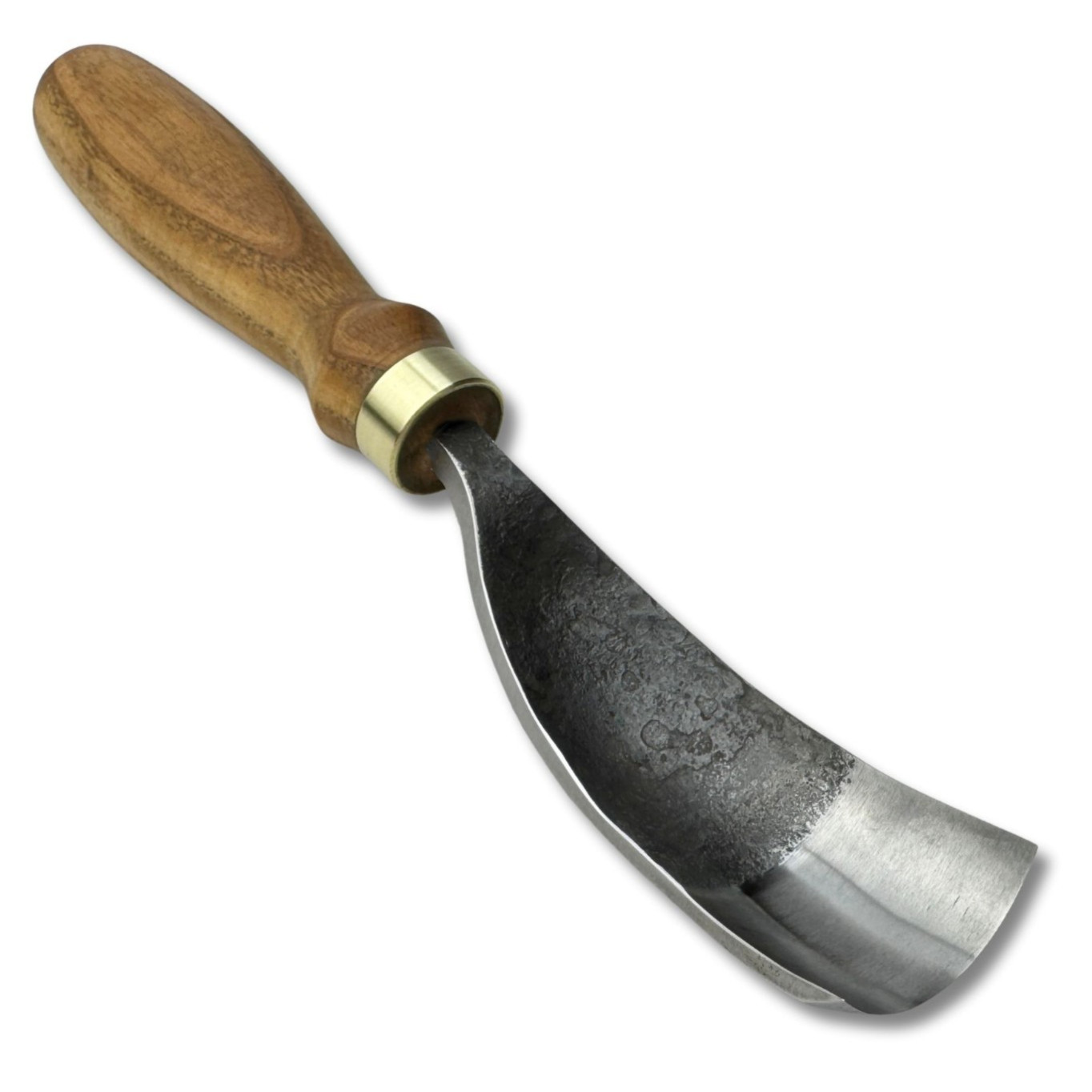 Bent Gouge – 52100 Steel Blade, Ash Handle, Custom Size, Spoon & Bowl Carving