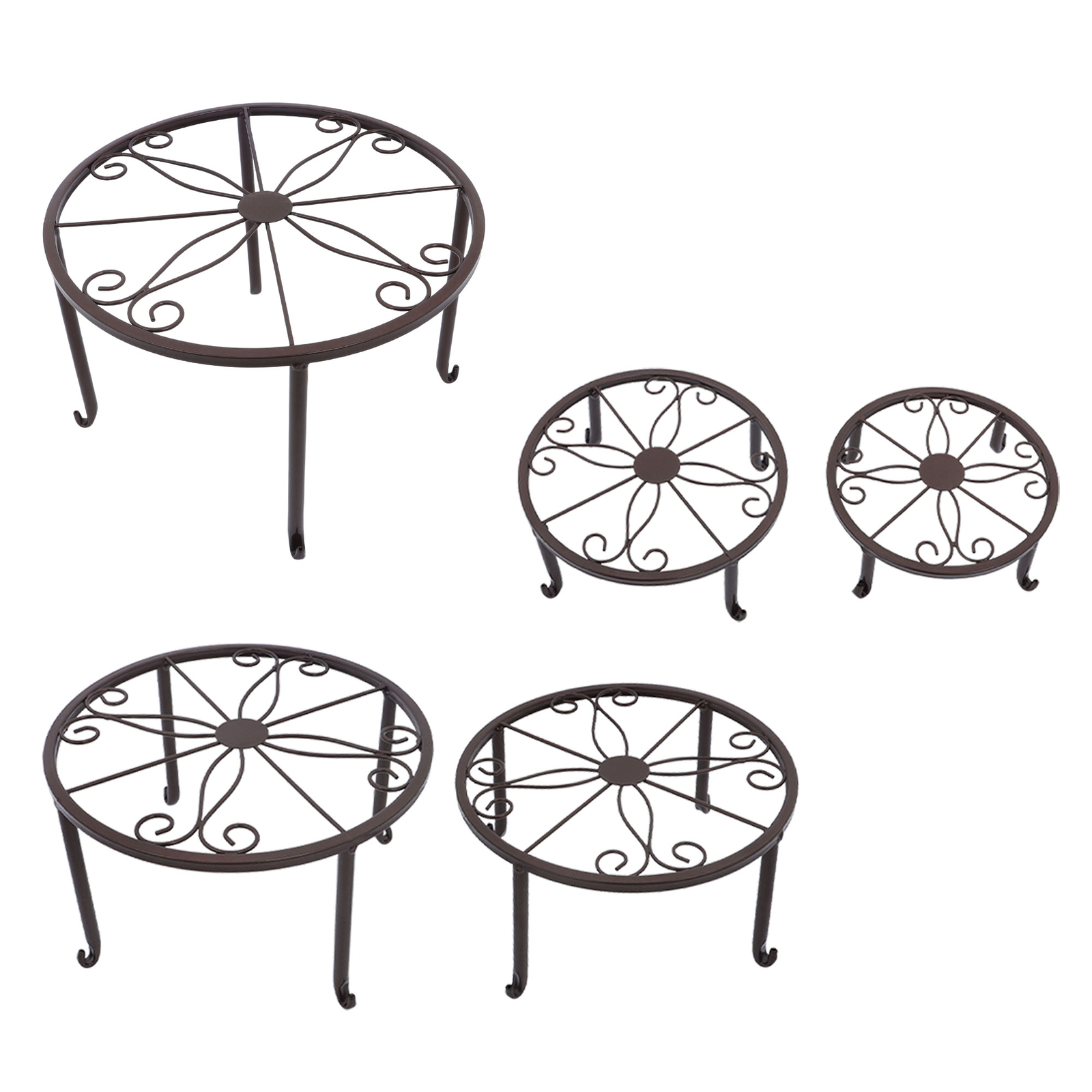 5 Pack Metal Plant Stand Heavy Duty Flower Pot Stands For Outdoor Indoor Plants