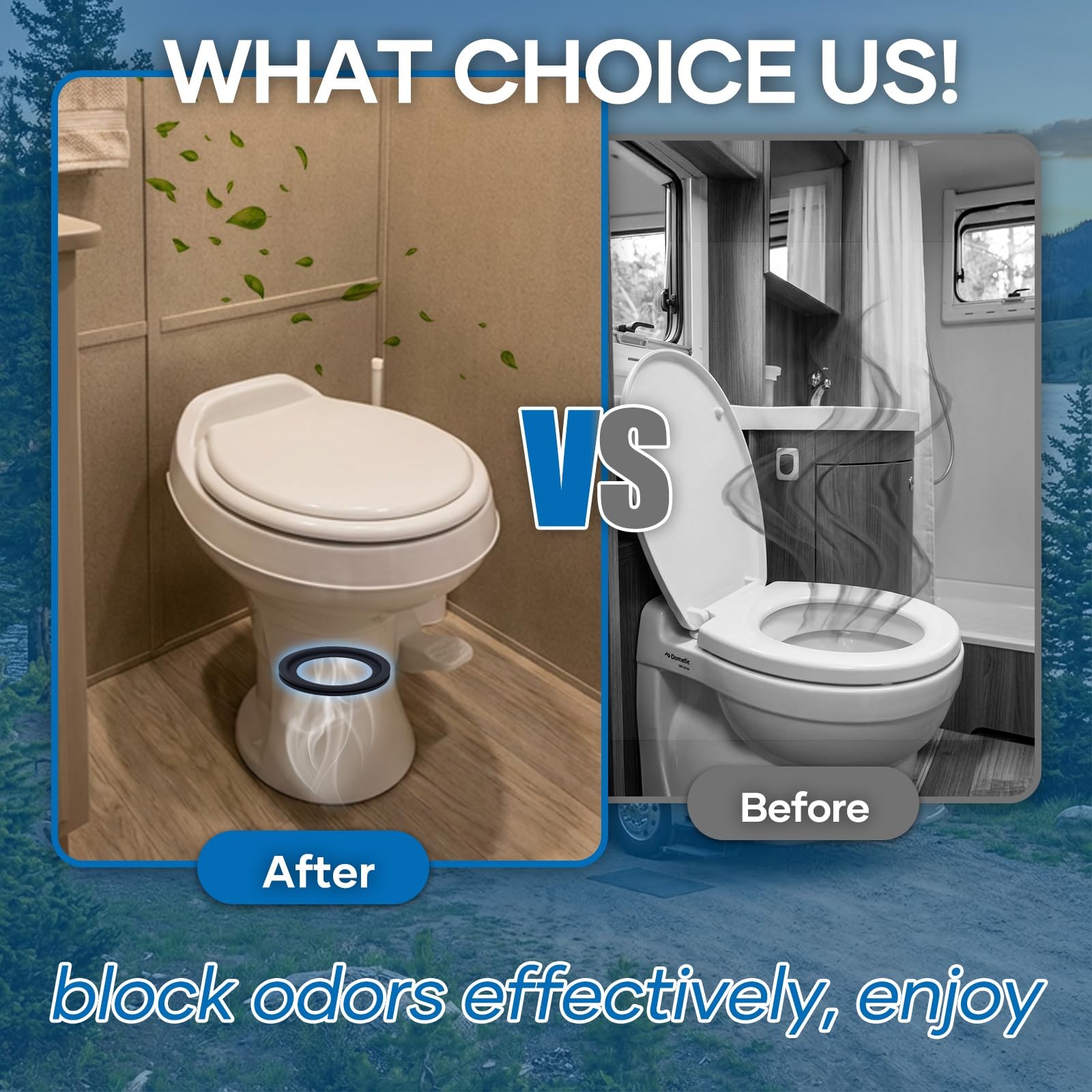 2 Pack RV Toilet Seal for Dometic 300/310/320 Toilets, Leak-Proof & BLACK