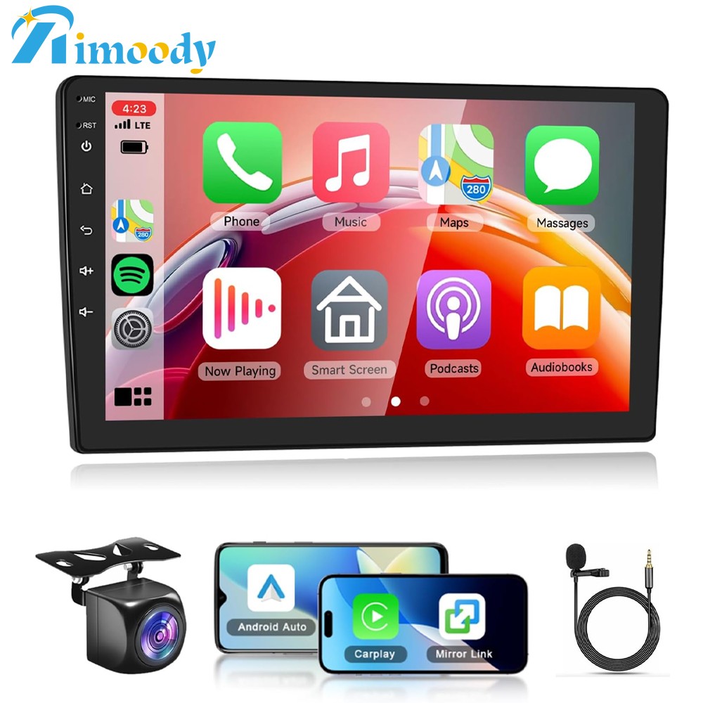 2+64GB 9 inch Double 2Din Android 15 Car Stereo Radio GPS Navi WiFi Carplay +Cam
