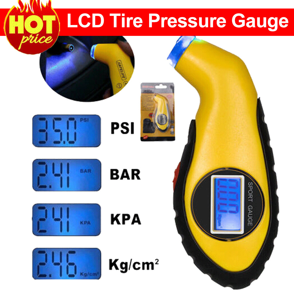 Tire Gauge Handy LCD Digital Air Pressure Gauge For Car Motorcycle Bicycle PSI