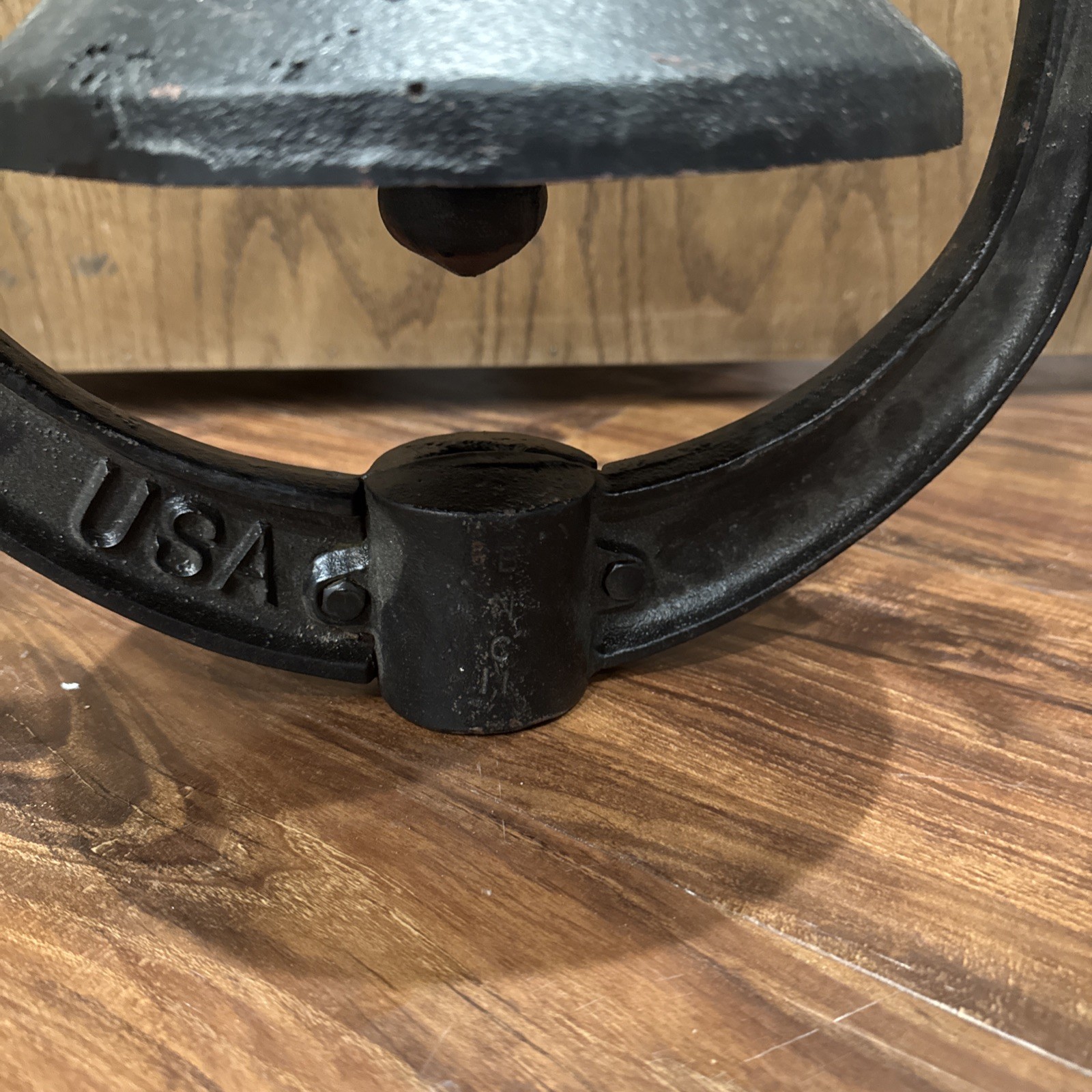 Antique Cast Iron USA Farm School Dinner Church Bell With Yoke 8.5” inches