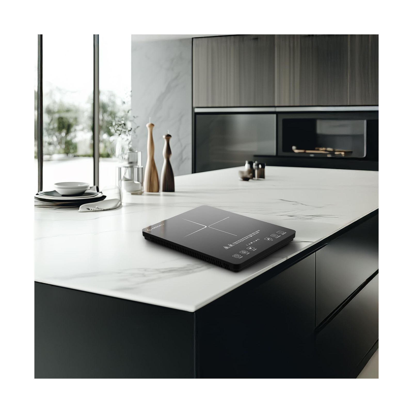 AMZCHEF Portable Induction Cooktop 20 Temperature & Power Levels, 1800W Induc...