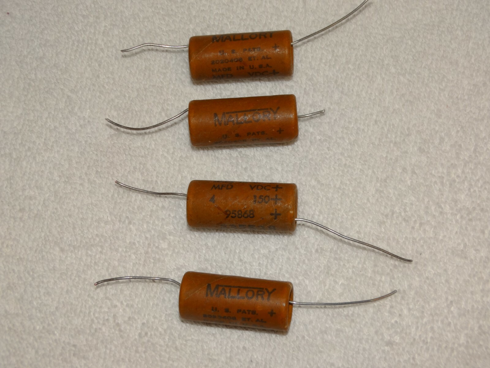 4 x Mallory Capacitor Pulls* 4 MFD 150 VDC*Vintage* (10 offers Available)
