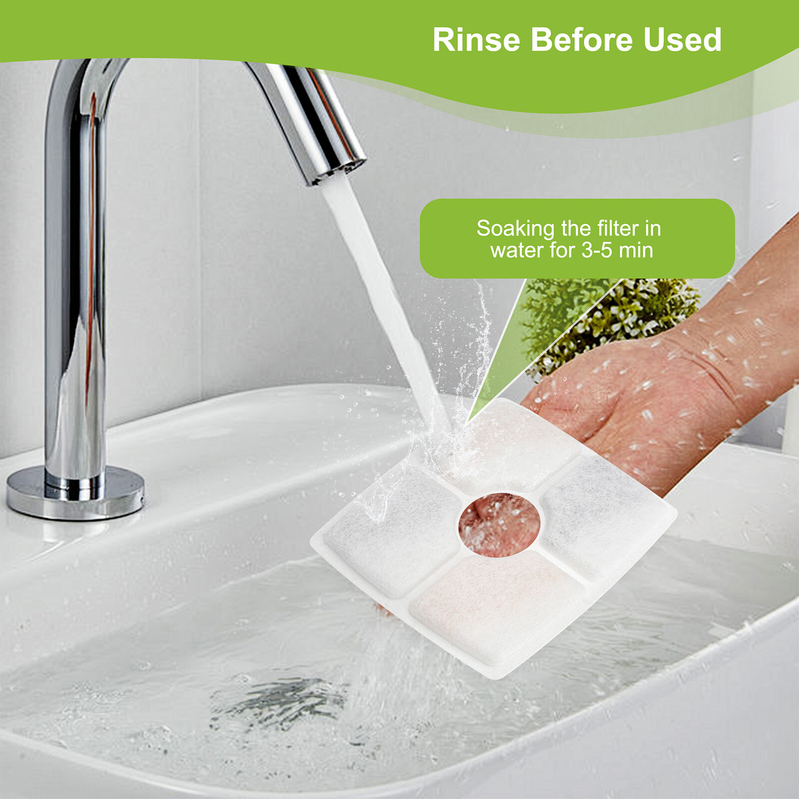 10pcs Cat Water Fountain Filters for Square 84oz Pet Drinking Replacement Filter