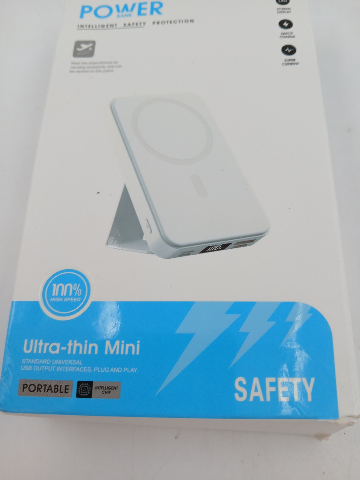 Ultra-thin Mini Power Bank Portable Quick Charge LED Display Super Current Safe