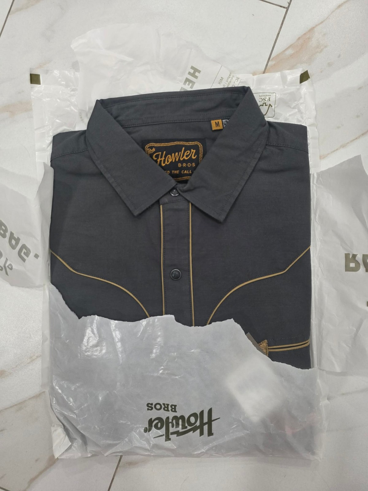 Howlers Brother Broncbuster Snapshirt Antique Black Shirt Sz L