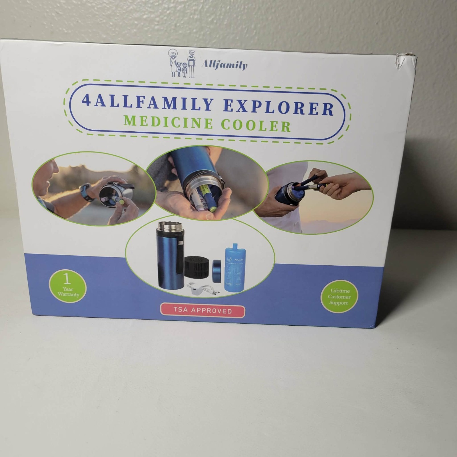 4ALLFAMILY EXPLORER 72 Hour 7 Pen Medical Insulin Cooler Travel Case USB Charger
