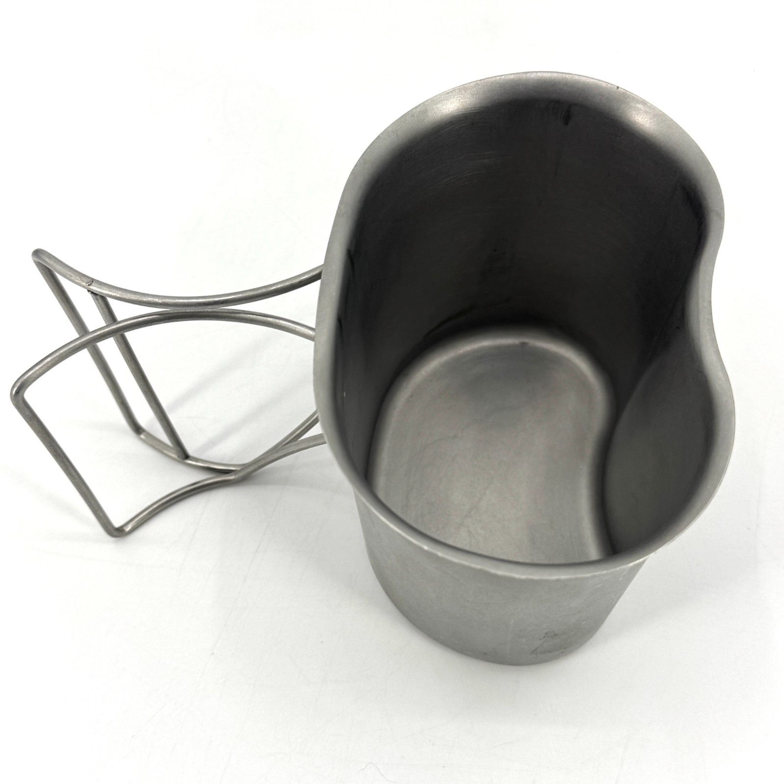 USGI US Military Issue 1 Quart Stainless Steel Metal Canteen Cup Folding Handle