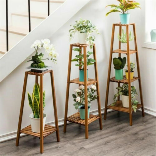 2/3/4-Tier Corner Tall Plant Stand Planter Wood Rack Flower Pots Holder Holder