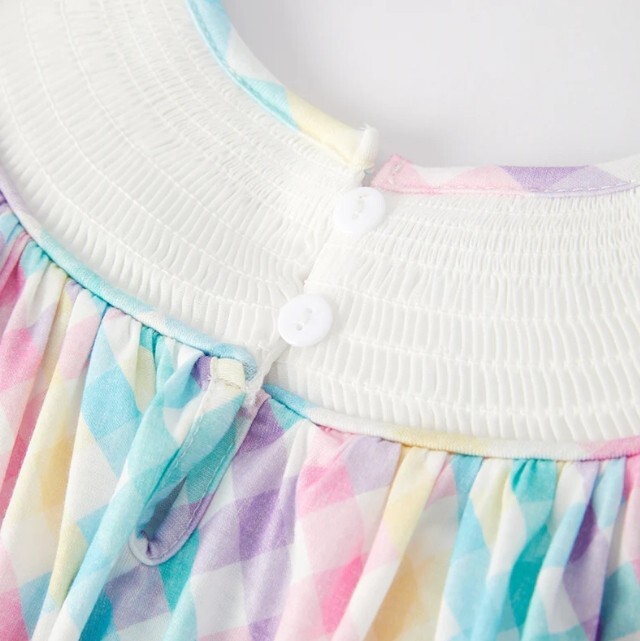 NEW Boutique Peeps Easter Bunny Rabbit Girls Smocked Embroidered Dress