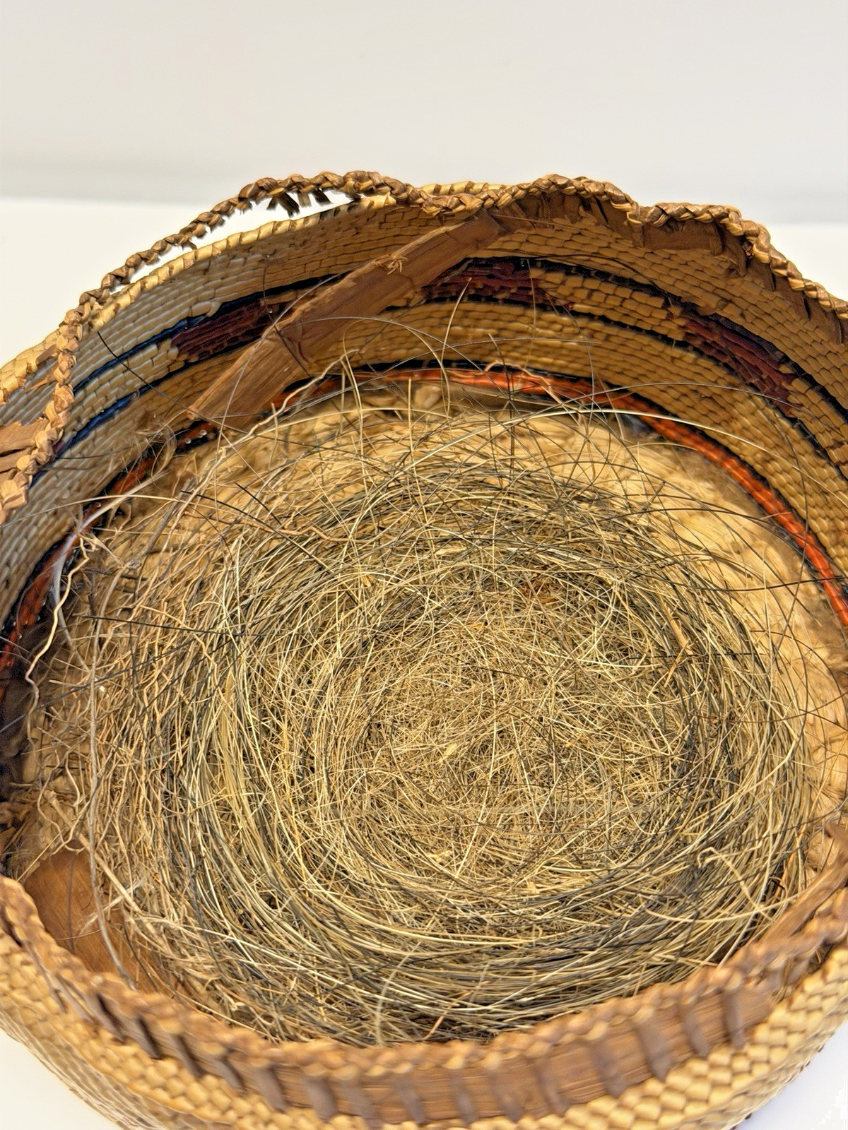 Antique Native American Indian Makah Lidded Woven Basket; Late 1890's; Lot #G7