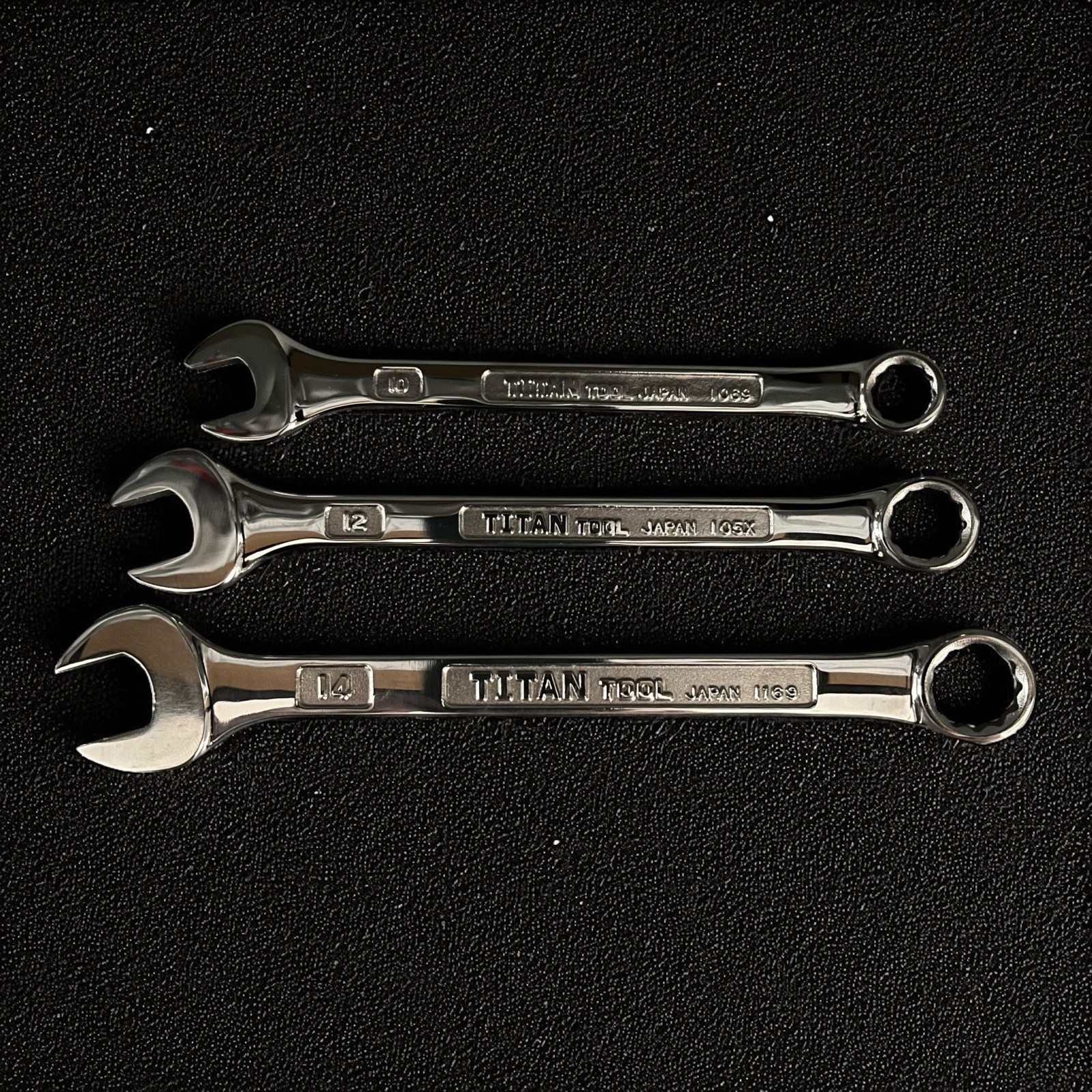 Tone TMS300 Titanium Combination Wrench set 10mm, 12mm, 14mm | Made in Japan