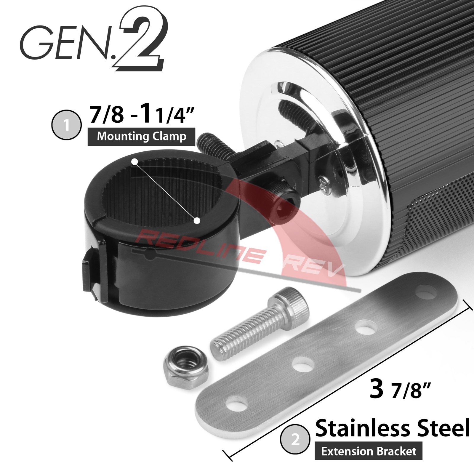 Motorcycle Stereo Speakers Audio System Bluetooth Amplifier Radio USB Waterproof